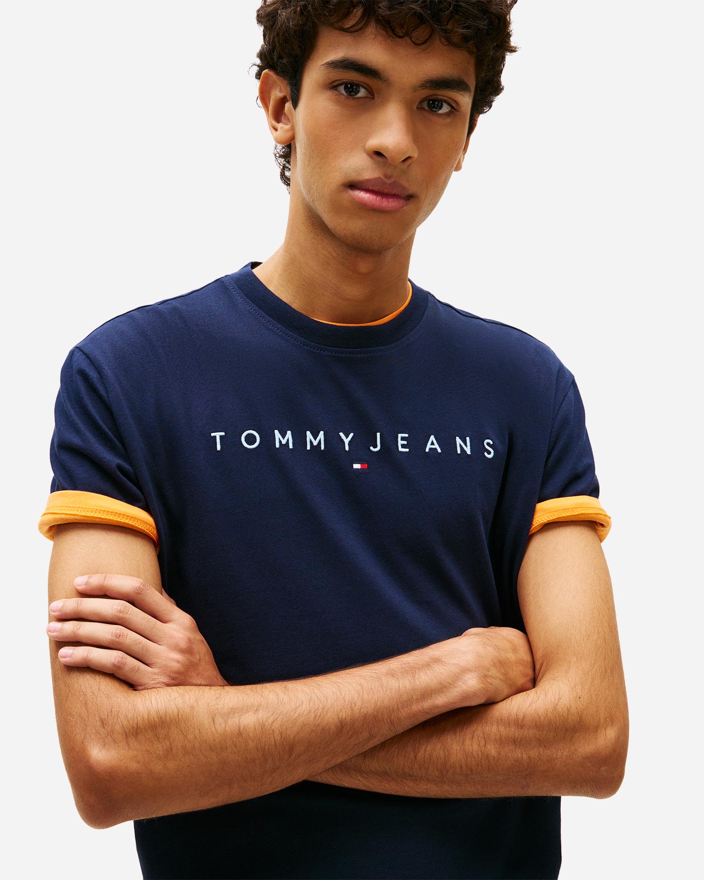 T-shirt TOMMY HILFIGER LINEAR LOGO M - Blu Navy - 4 | Cisalfa Sport