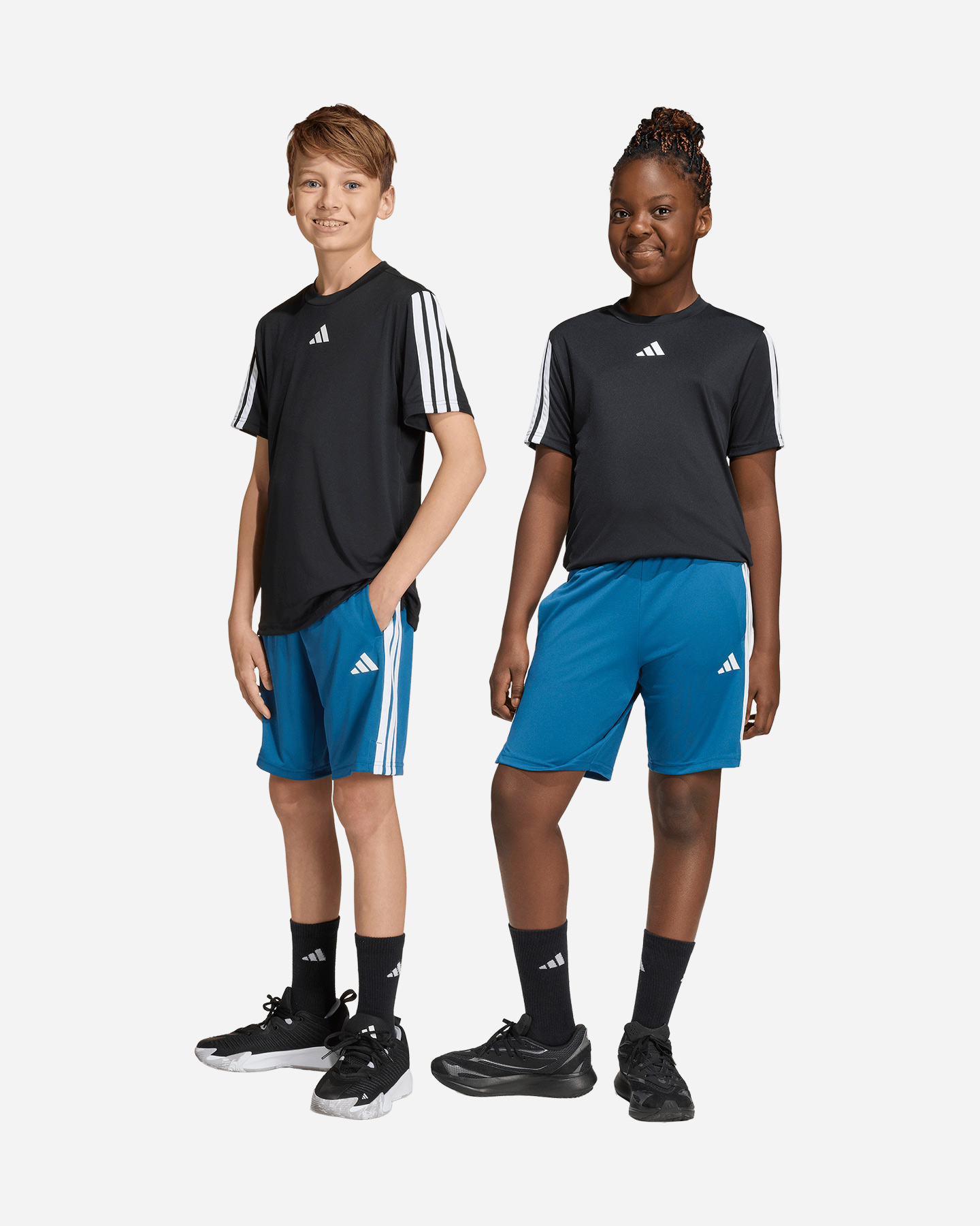 Pantaloncini ADIDAS TRAIN ESSENTIALS 3STRIPES JR - Blu - 2 | Cisalfa Sport