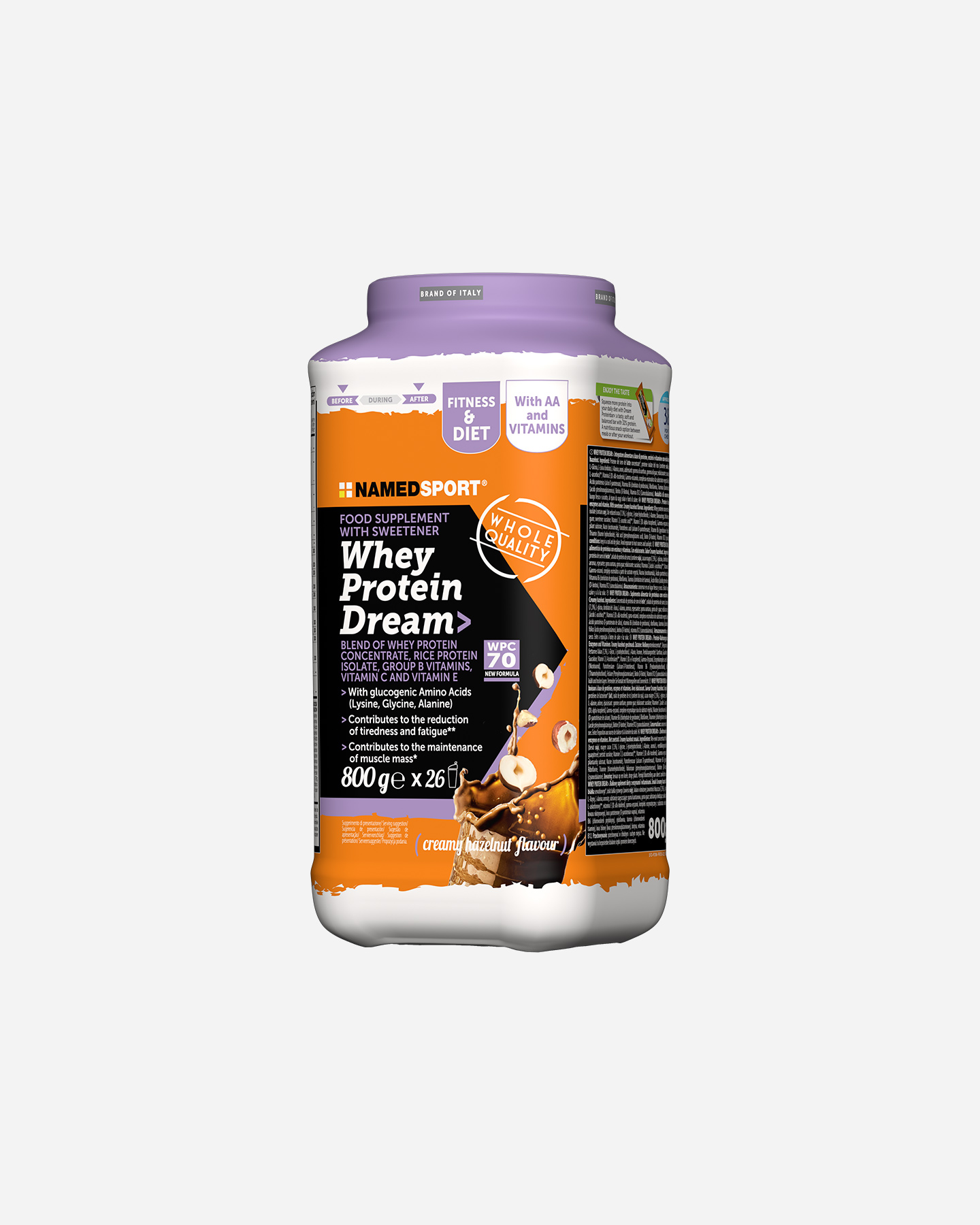 Energetico NAMED SPORT WHEY PROTEIN DREAM CREAMY HAZELNUT 800G  - Color mix - 0 | Cisalfa Sport