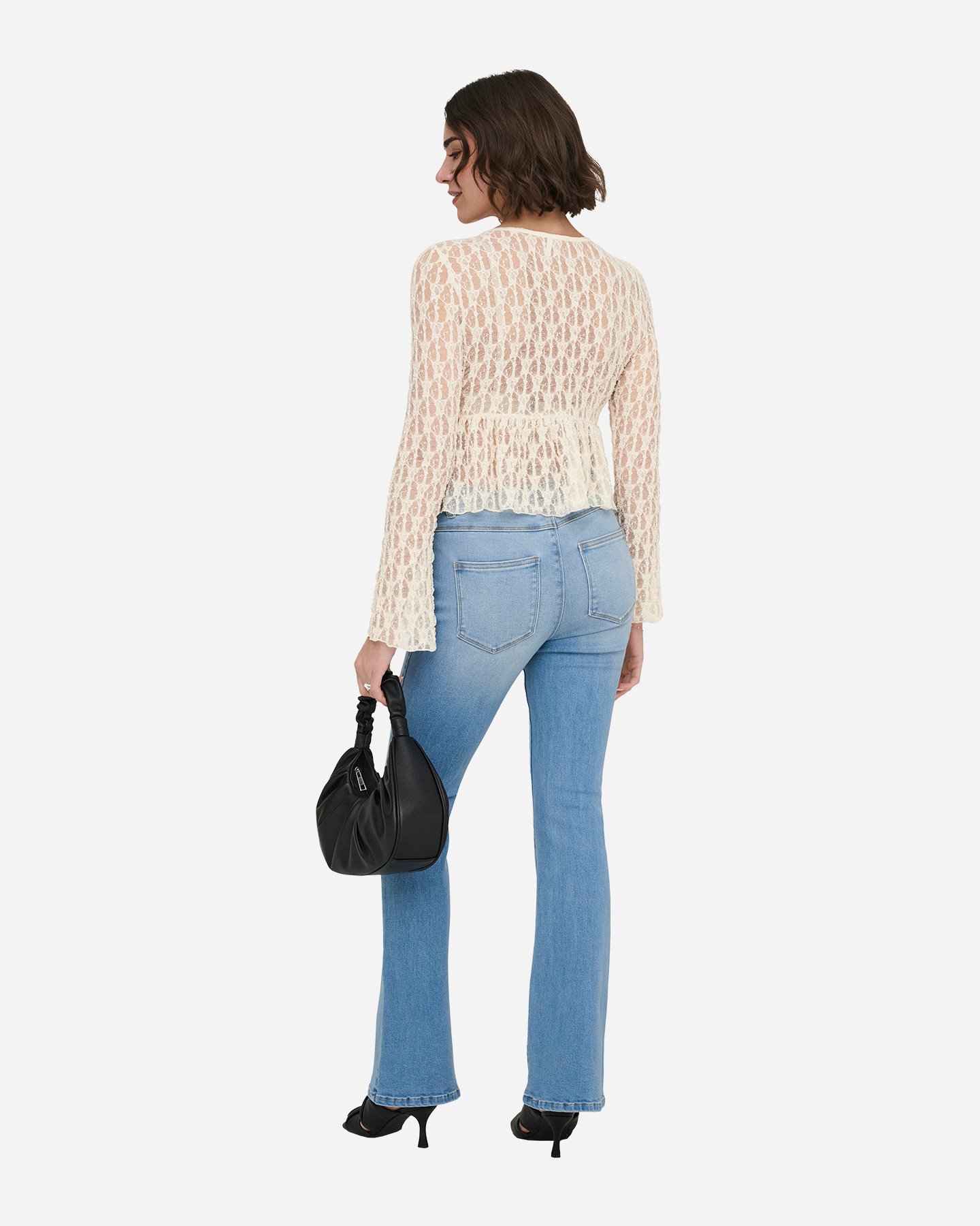 T-shirt ONLY LAYA EFFETTO PIZZO W - Bianco - 4 | Cisalfa Sport