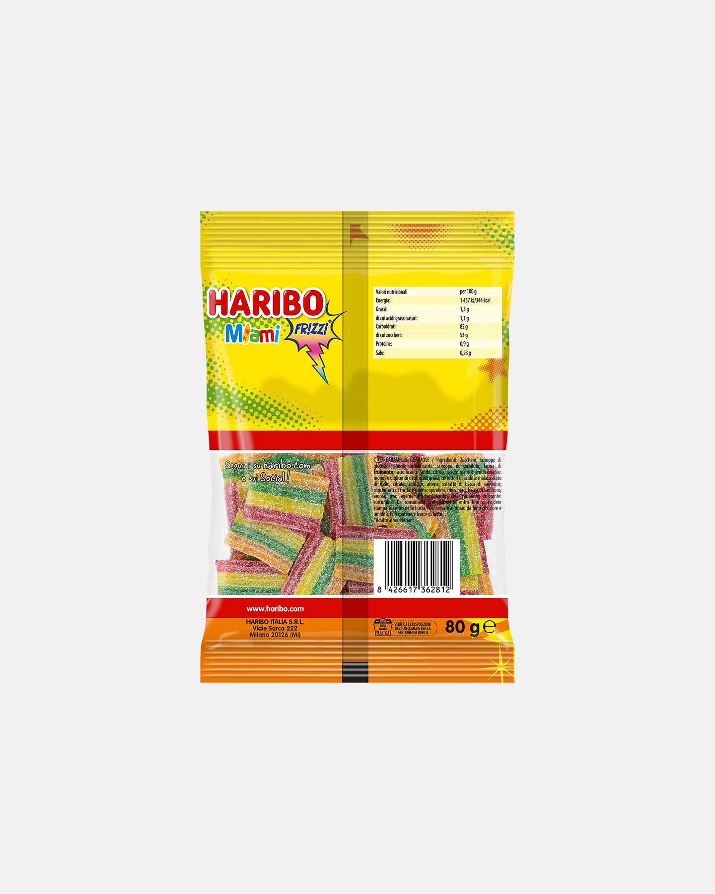Caramelle HARIBO MIAMI FRIZZI 80 G  - Color mix - 1 | Cisalfa Sport