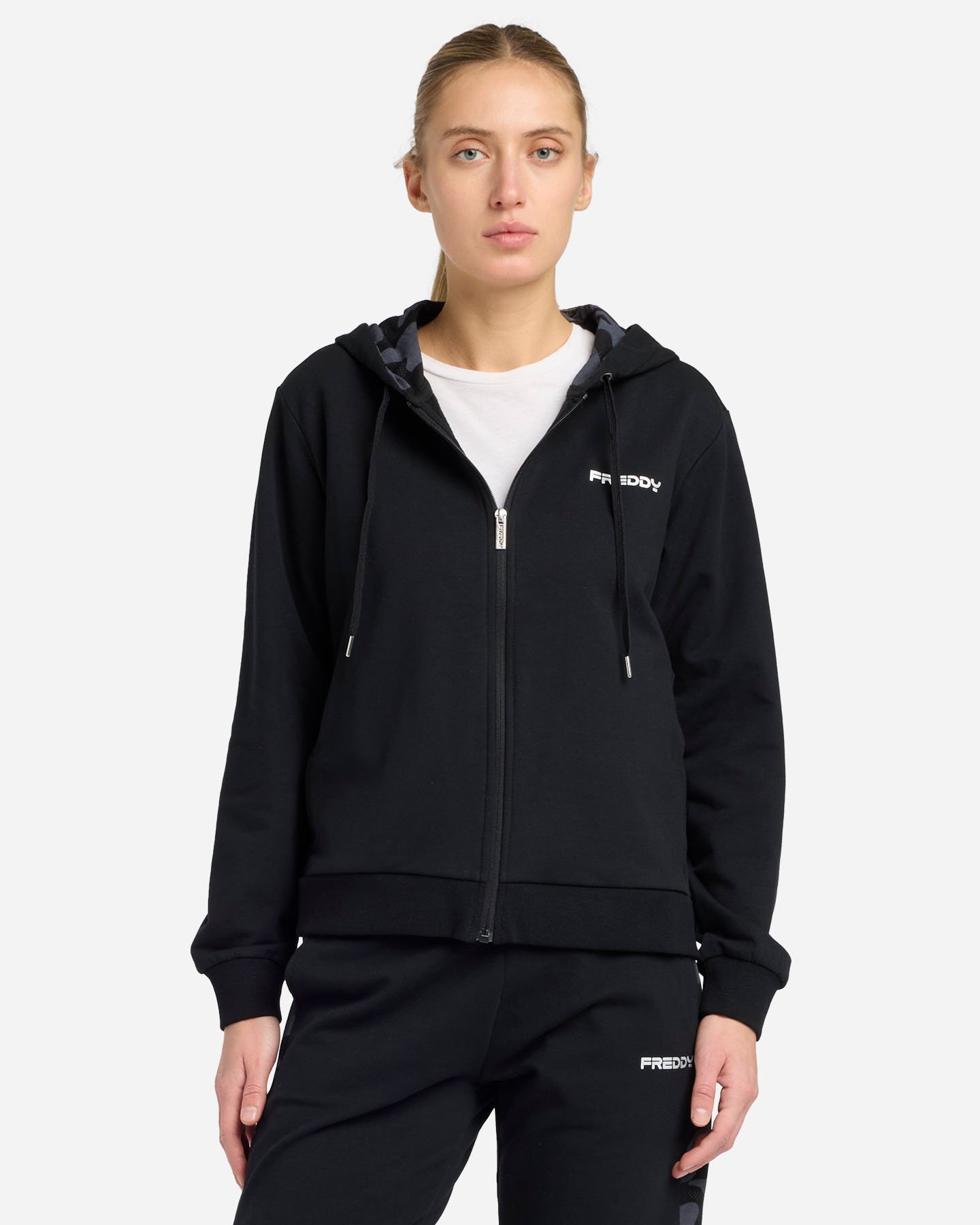 Felpa FREDDY CROP SMALL LOGO W - Nero - 1 | Cisalfa Sport