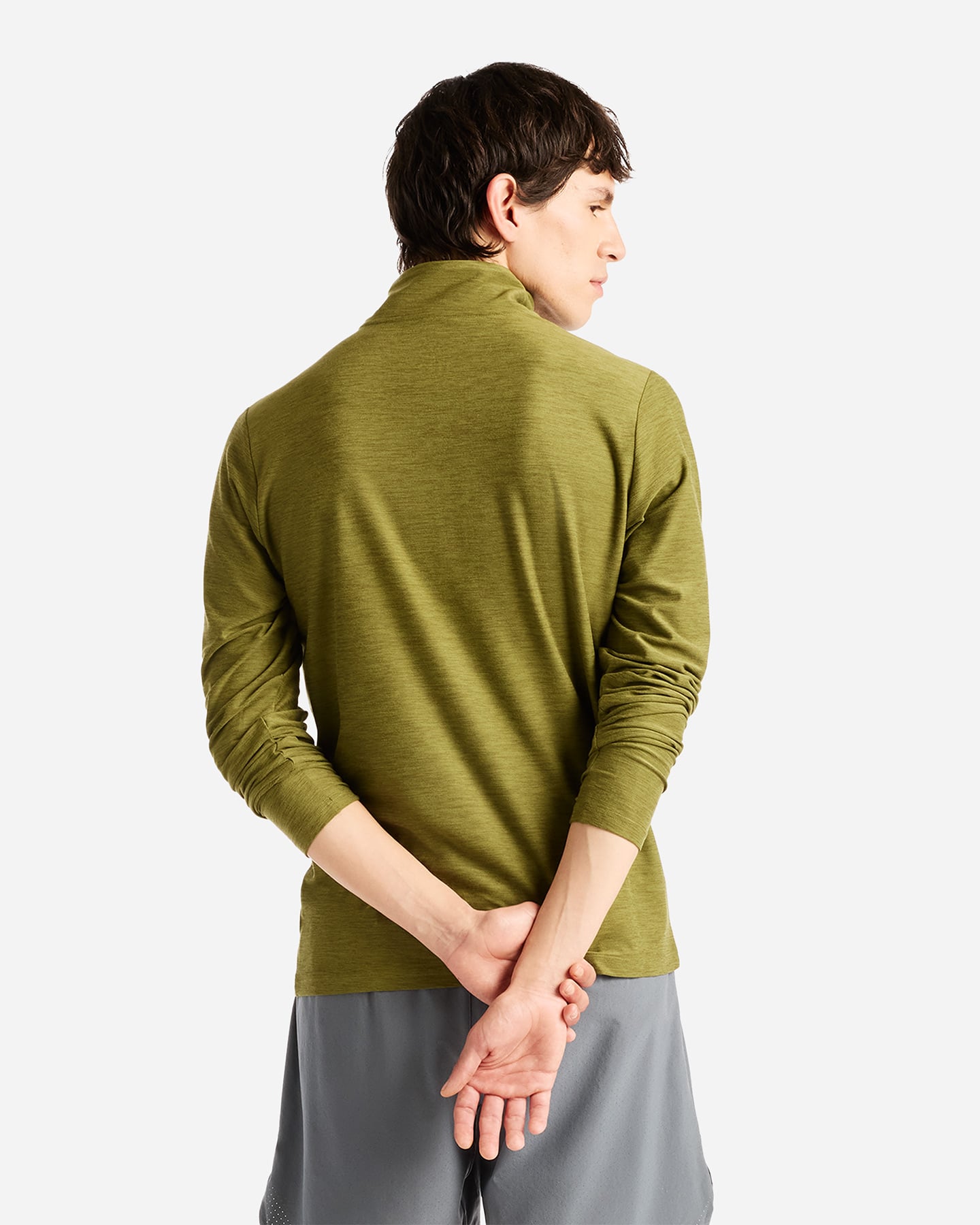 Maglia running NEW BALANCE SPACE DYE 1-4 ZIP LS M - Verde - 1 | Cisalfa Sport