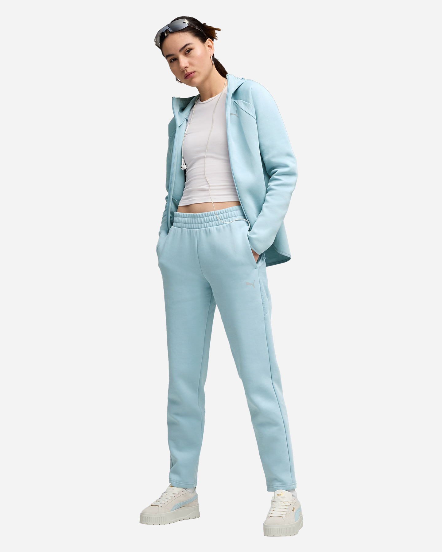 Pantalone PUMA EVOSTRIPE W - Azzurro - 4 | Cisalfa Sport