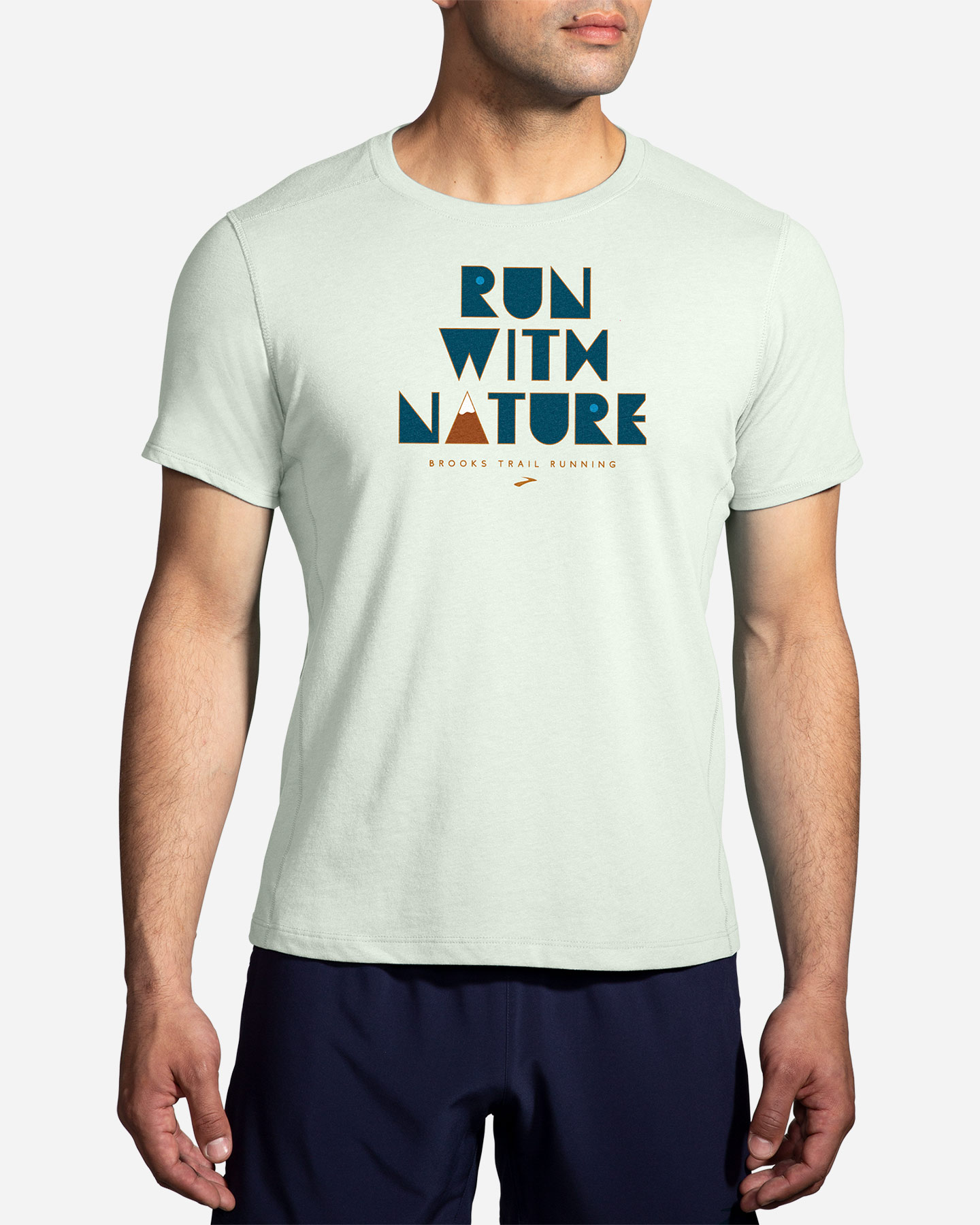 T-shirt running BROOKS DISTANCE SHORT SLEEV 2.0 M - Bianco - 1 | Cisalfa Sport