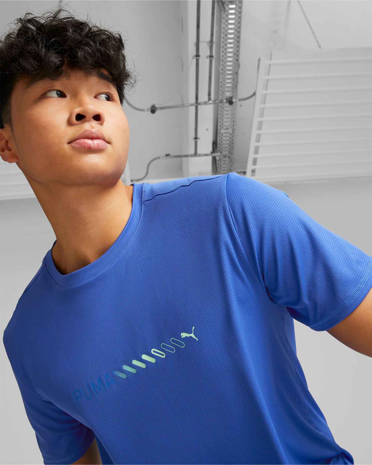 T-shirt running PUMA FAVORITE LOGO M - Blu - 4 | Cisalfa Sport