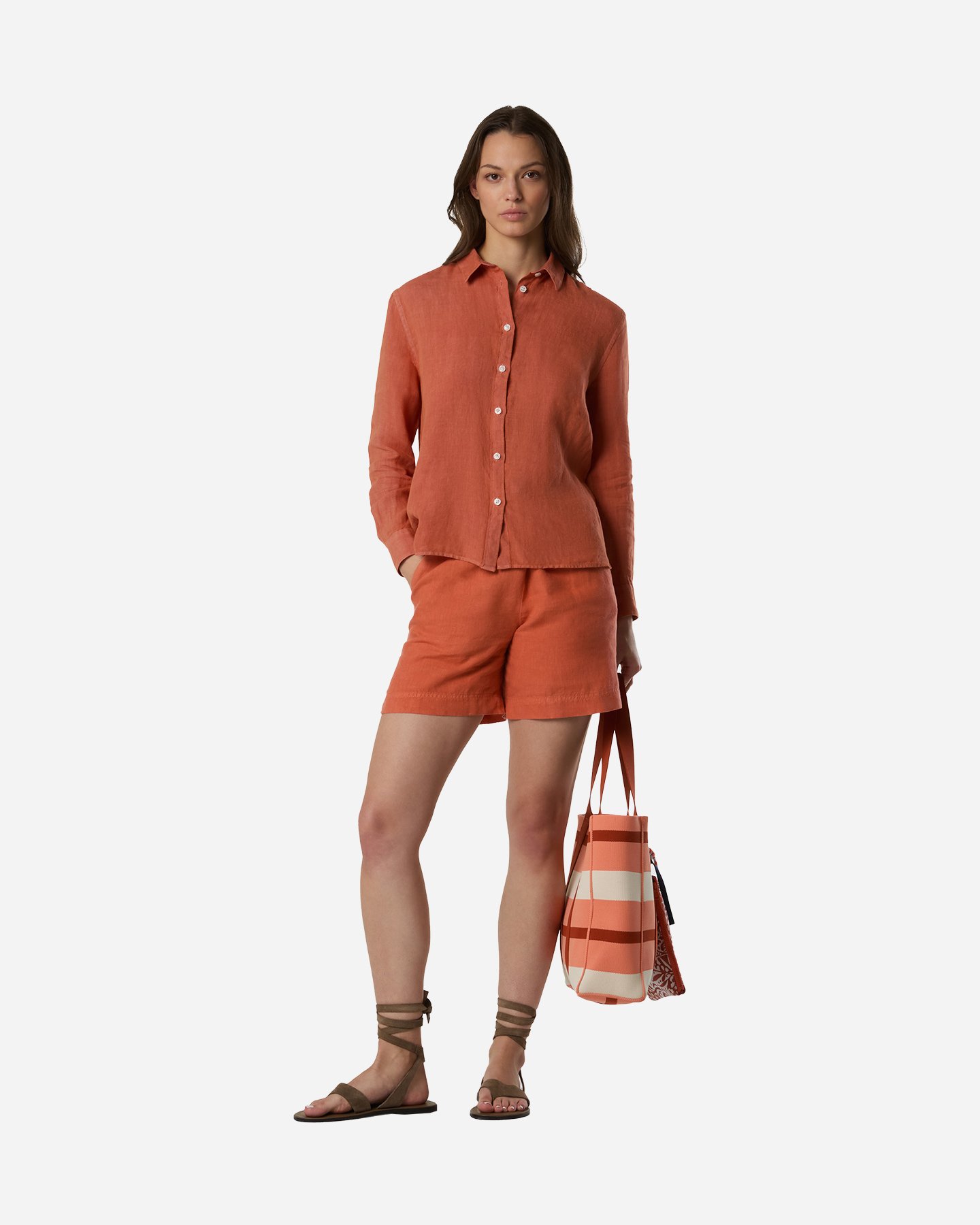 Camicia NORTH SAILS LINO W - Arancione - 2 | Cisalfa Sport