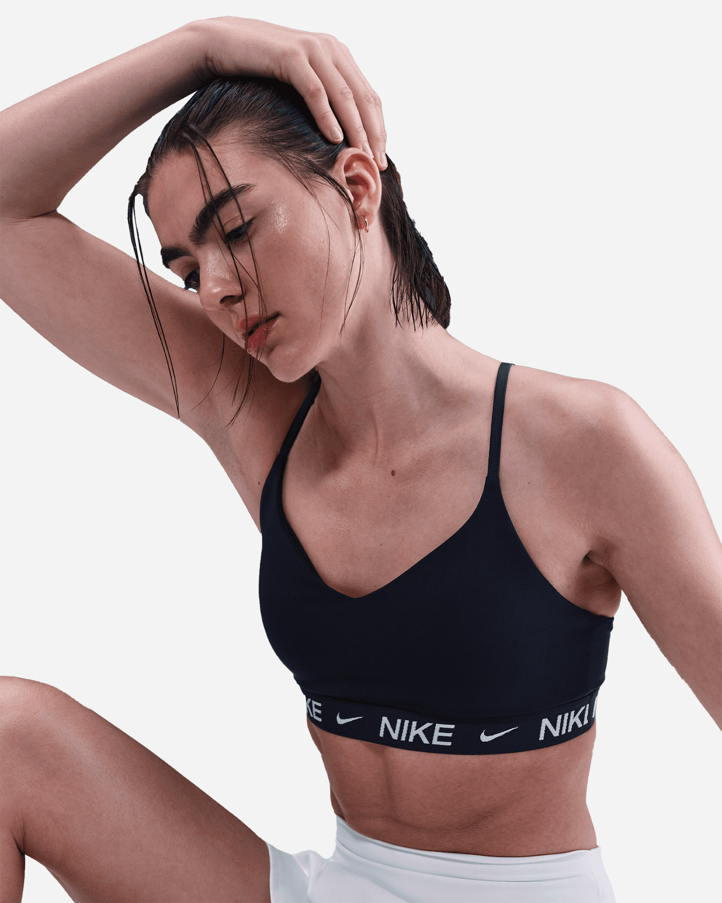 Bra training NIKE INDY LS W - Blu - 4 | Cisalfa Sport