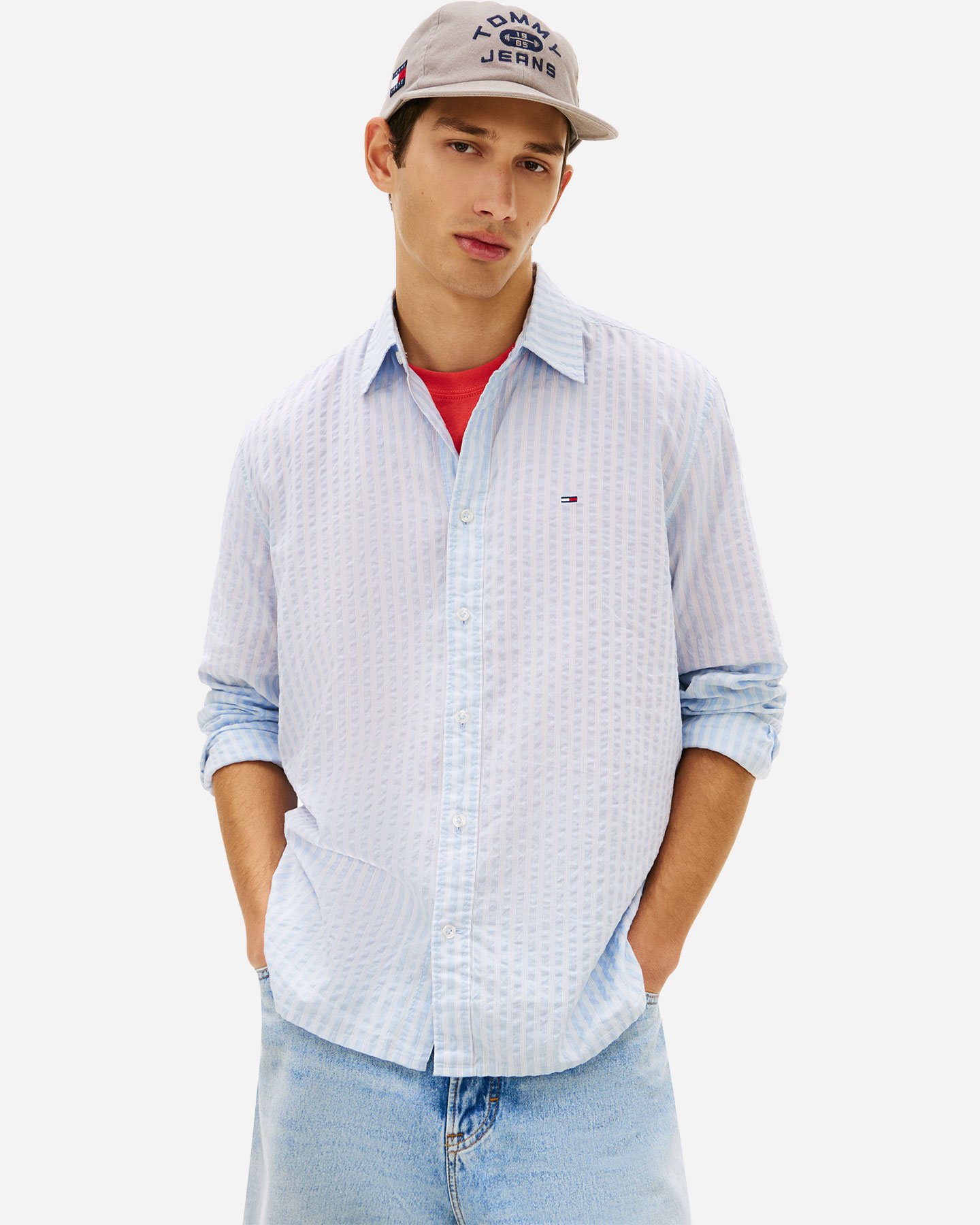 Camicia TOMMY HILFIGER SEERSUCKER STRIPE M - Blu - 1 | Cisalfa Sport