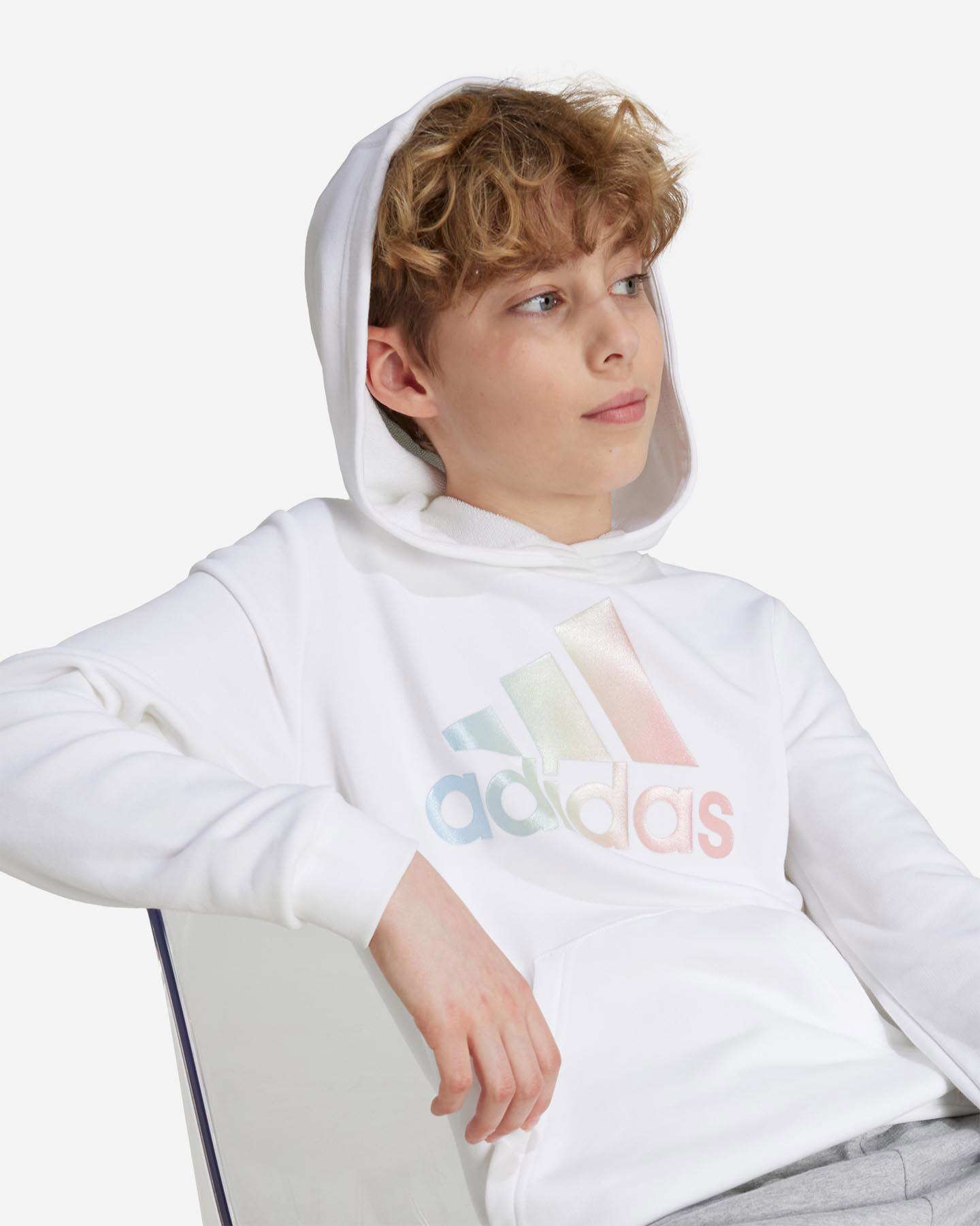 Felpa ADIDAS BIG LOGO JR - Bianco - 5 | Cisalfa Sport
