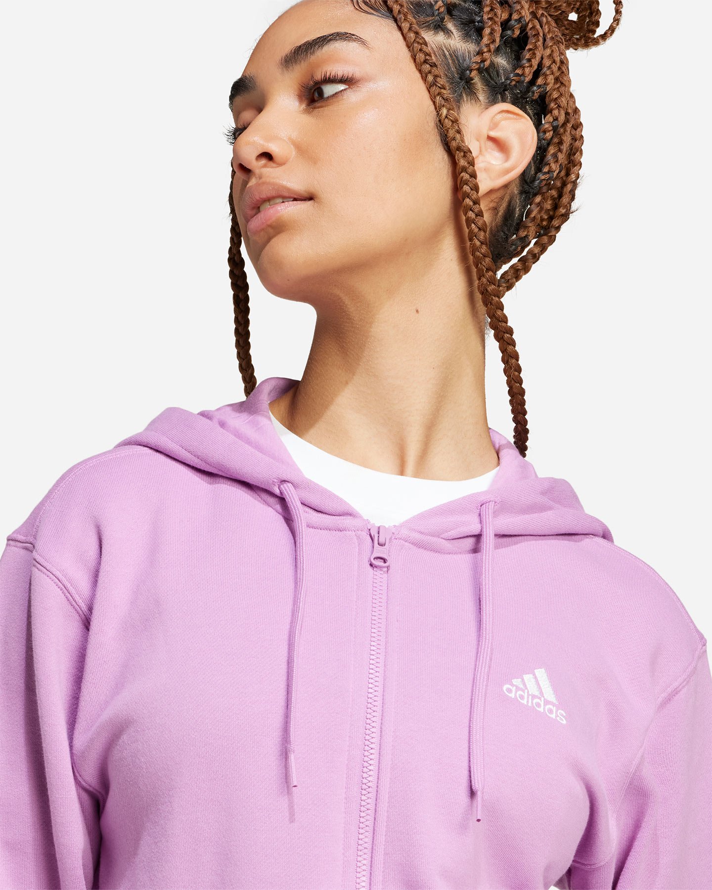 Felpa ADIDAS ESSENTIALS LINEAR W - Viola - 3 | Cisalfa Sport