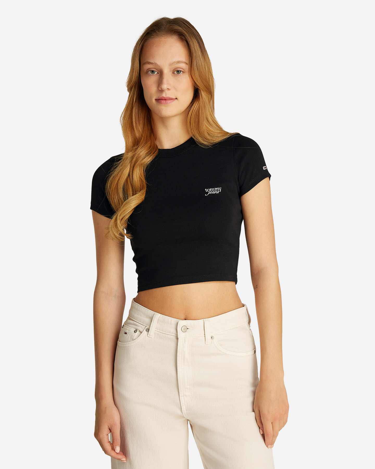 T-shirt TOMMY HILFIGER CROP SIGNATURE W - Nero - 2 | Cisalfa Sport