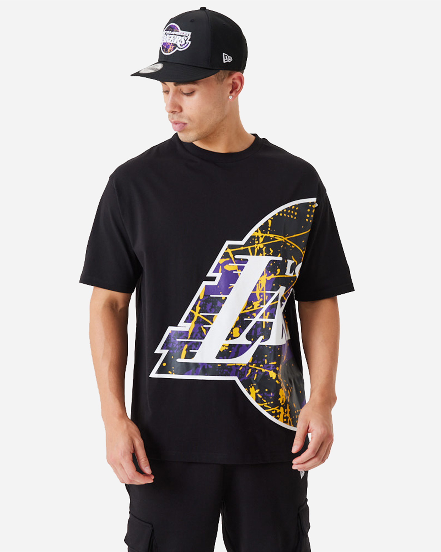 T-shirt NEW ERA LARGE LOGO LA LAKERS  - Nero - 0 | Cisalfa Sport
