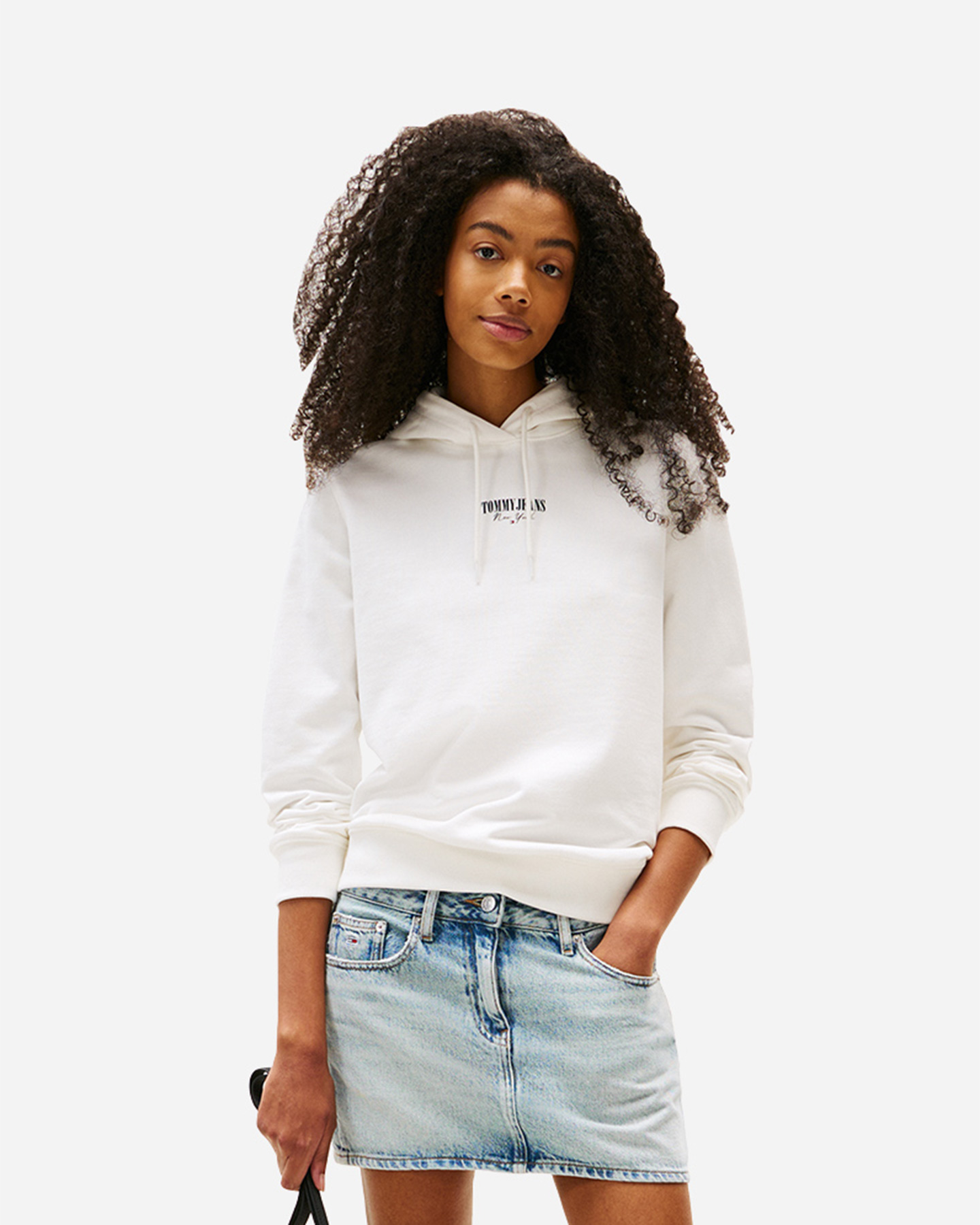 Felpa TOMMY HILFIGER ESSENTIAL LOGO W - Bianco - 0 | Cisalfa Sport
