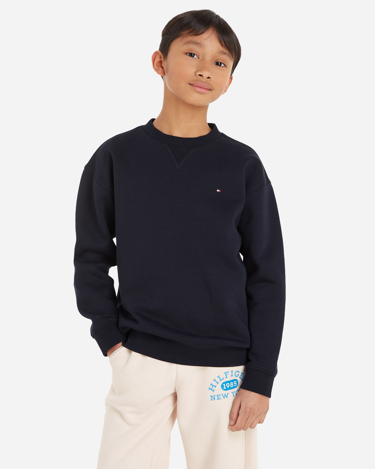Felpa TOMMY HILFIGER TIMELESS JR - Blu Navy - 3 | Cisalfa Sport