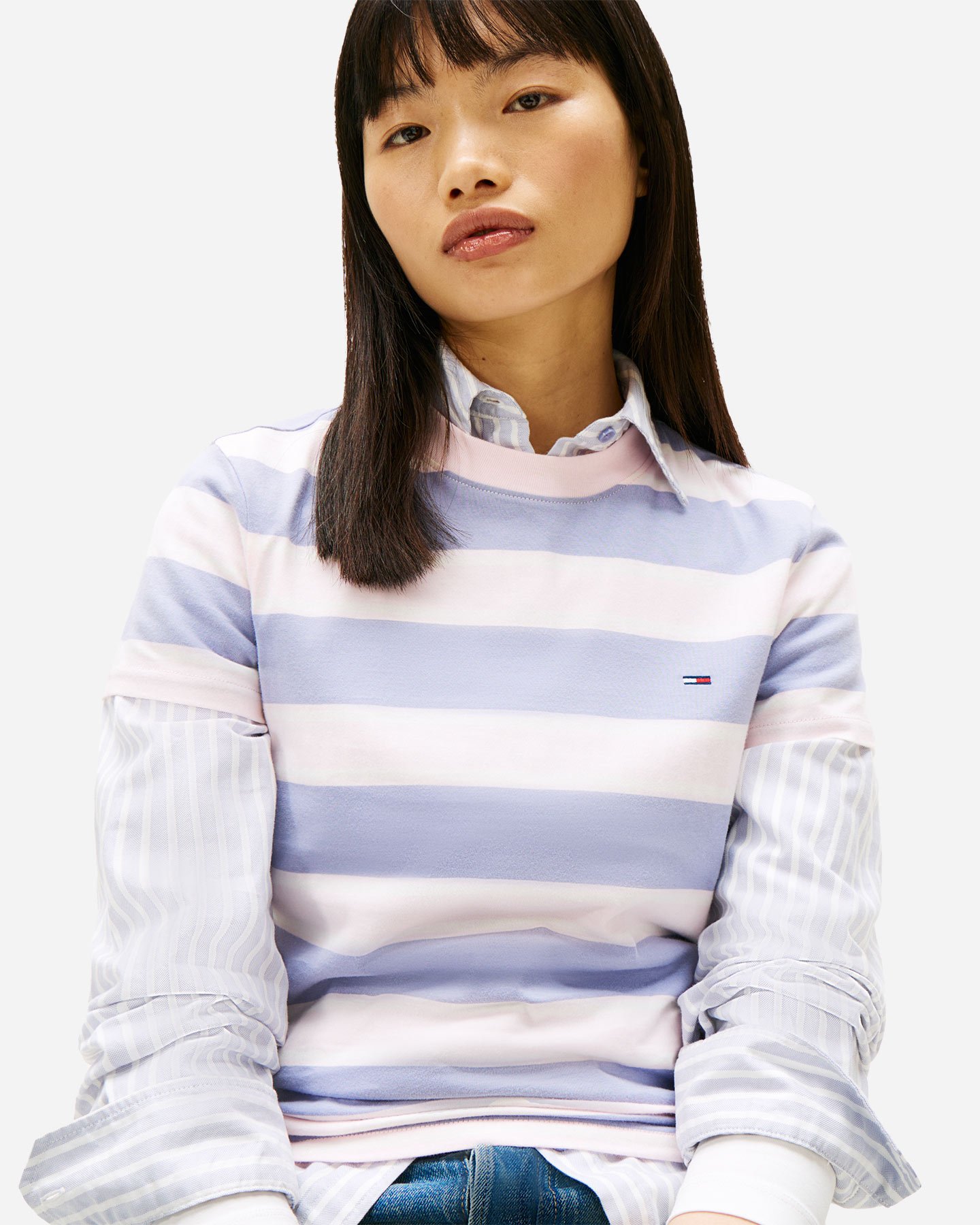 T-shirt TOMMY HILFIGER REGULAR STRIPE W - Lilla - 4 | Cisalfa Sport