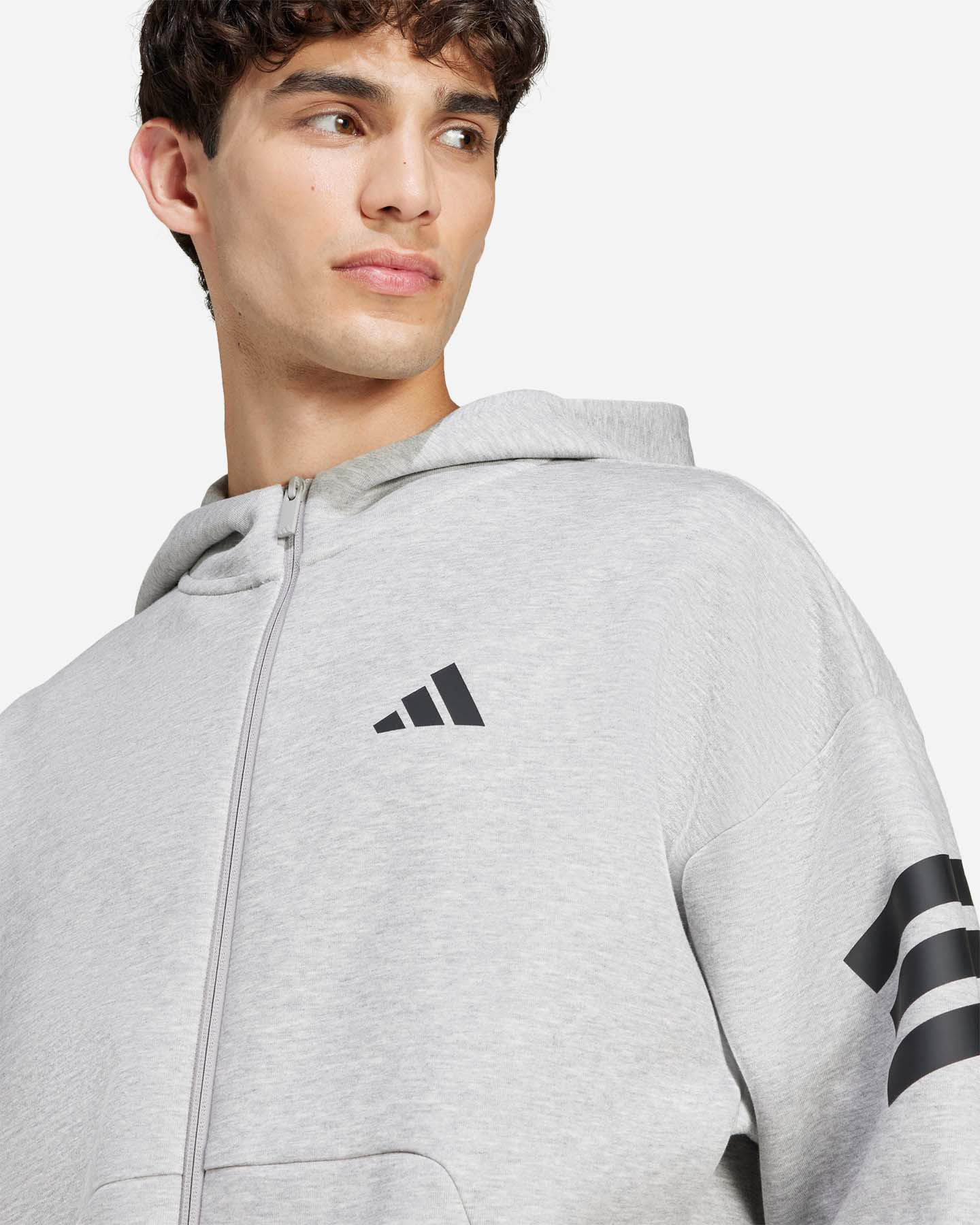 Felpa ADIDAS 3STRIPES M - Grigio - 4 | Cisalfa Sport