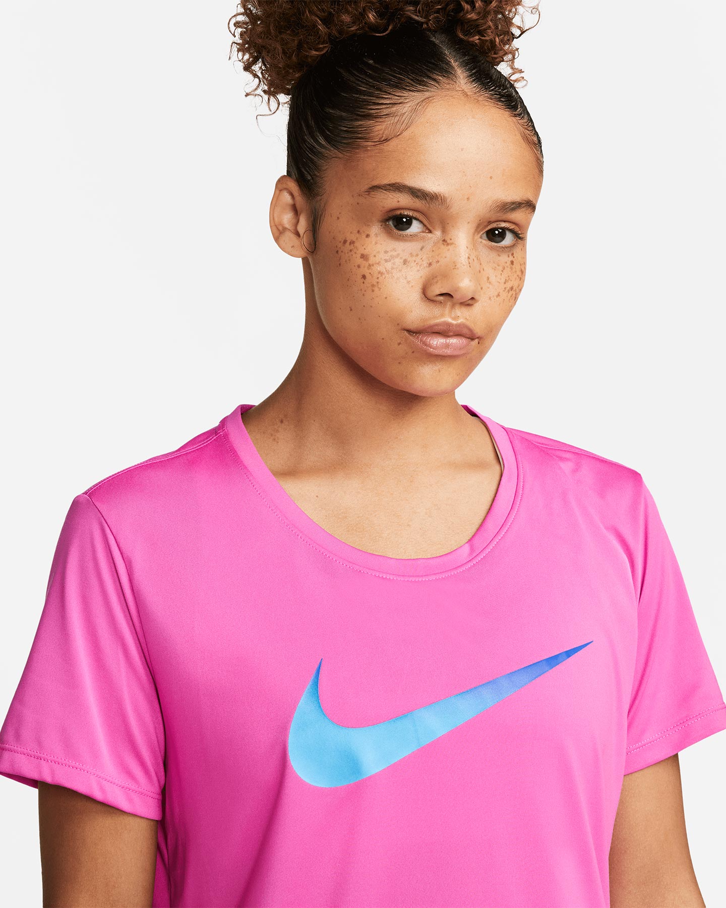 T-shirt running NIKE ONE DRI FIT SWOOSH W - Rosa - 2 | Cisalfa Sport