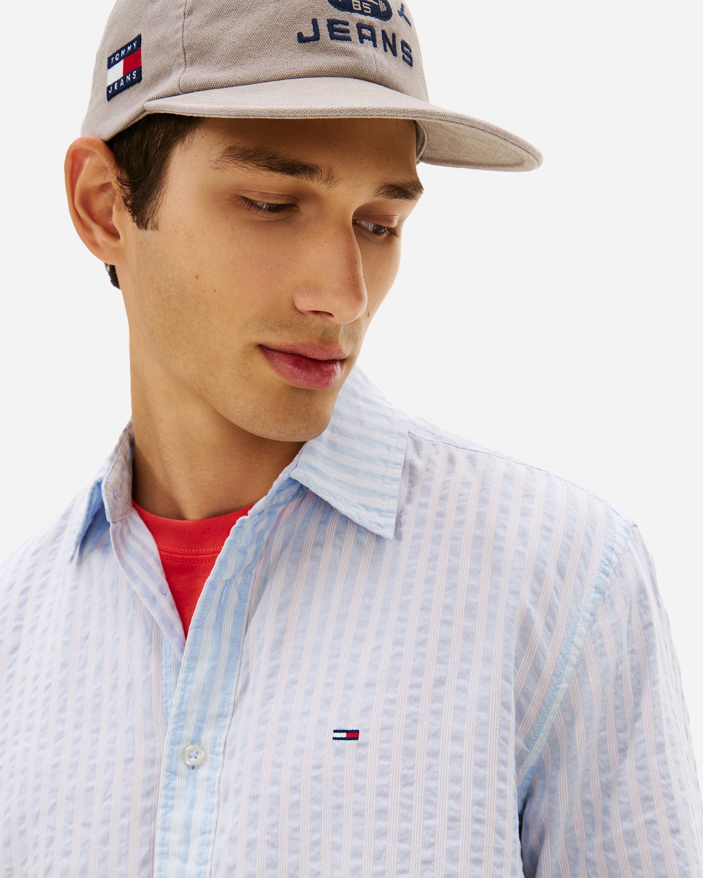 Camicia TOMMY HILFIGER SEERSUCKER STRIPE M - Blu - 4 | Cisalfa Sport