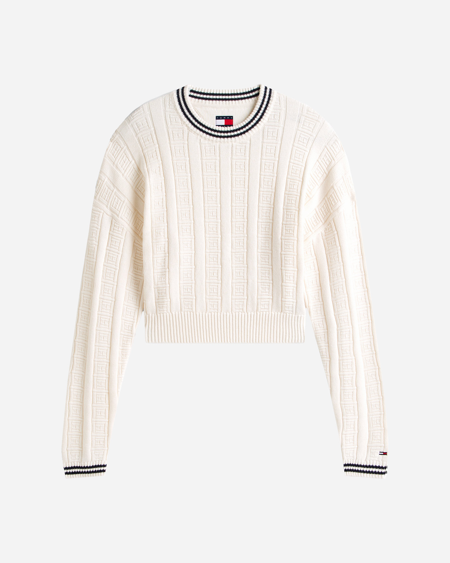 Boxy Flag Cable W - Maglione - Donna - Bianco