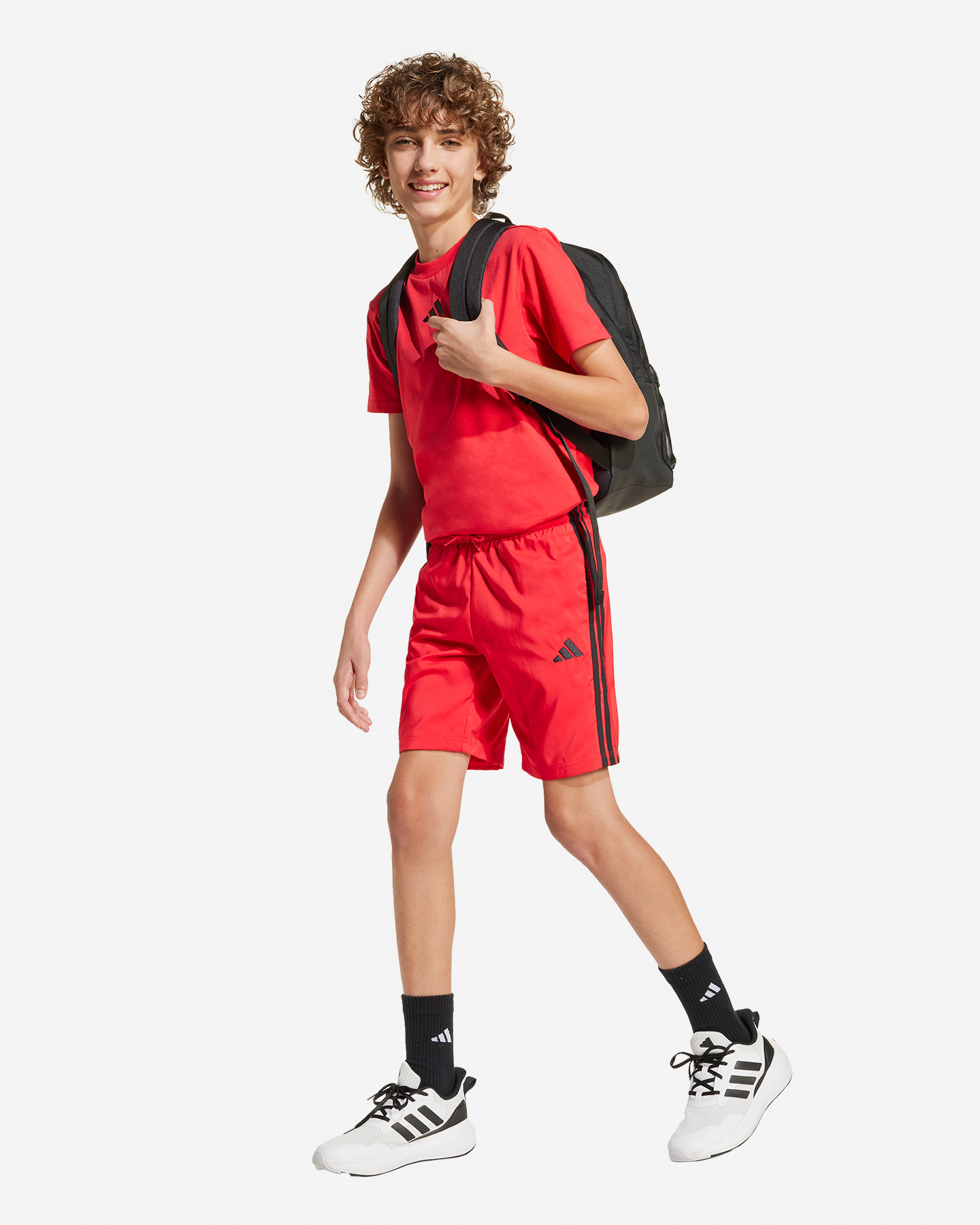 Pantaloncini ADIDAS 3STRIPES JR - Rosso - 3 | Cisalfa Sport