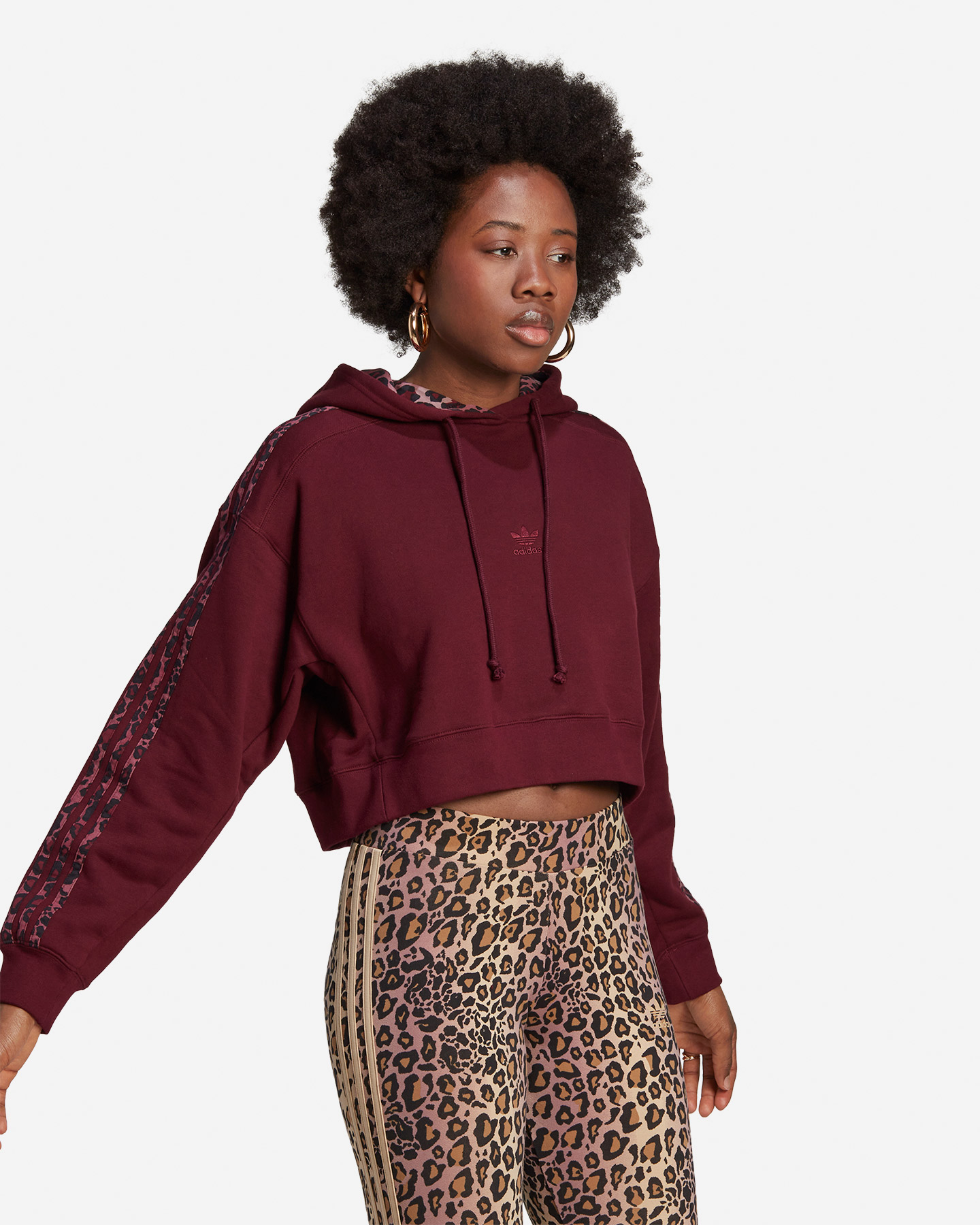 Felpa ADIDAS ORGINALS TREFOIL ANIMALIER W - Rosso - 2 | Cisalfa Sport