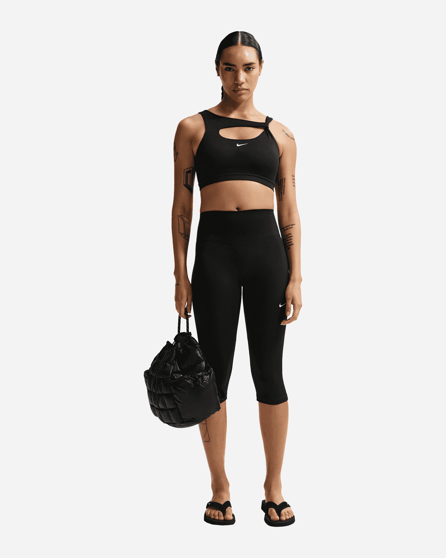 Bra training NIKE ONE NODO SMALL LOGO W - Nero - 1 | Cisalfa Sport