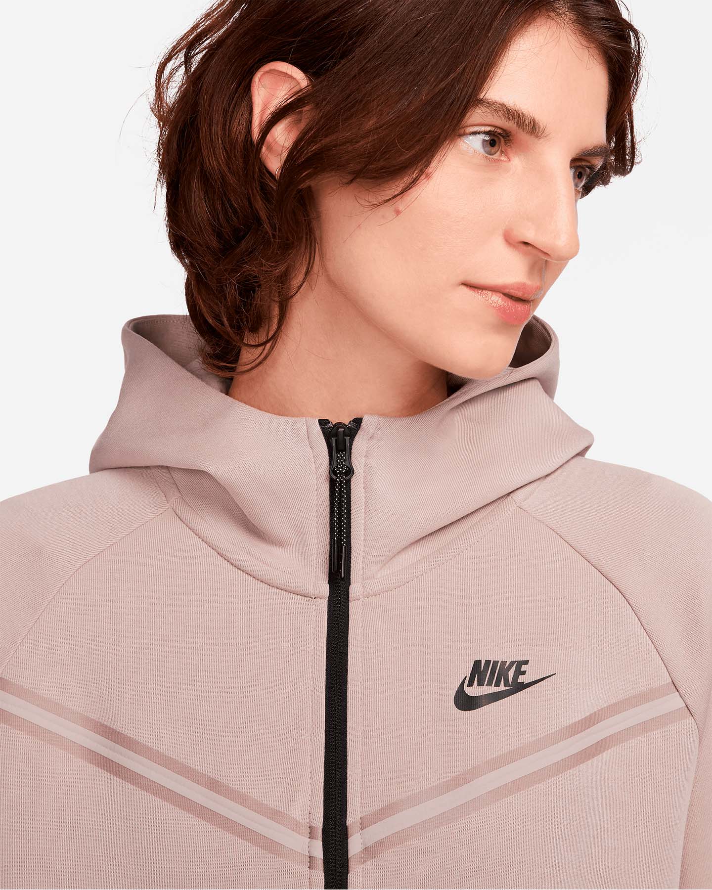 Felpa NIKE DOUBLE TECH FLEECE W - Beige - 2 | Cisalfa Sport