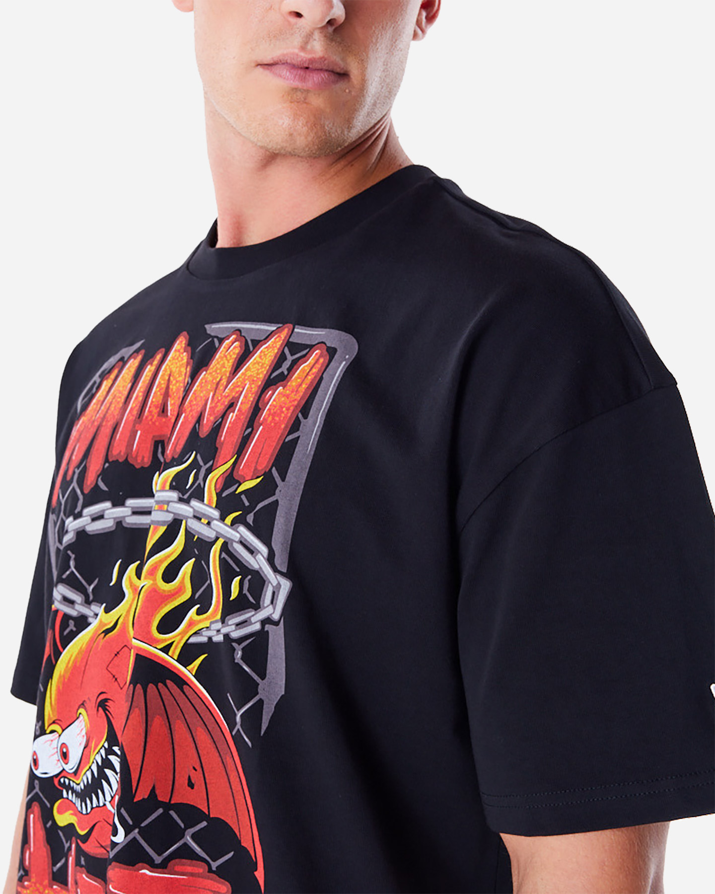 Abbigliamento basket NEW ERA DROP SHOULDER HEAT M - Nero - 3 | Cisalfa Sport