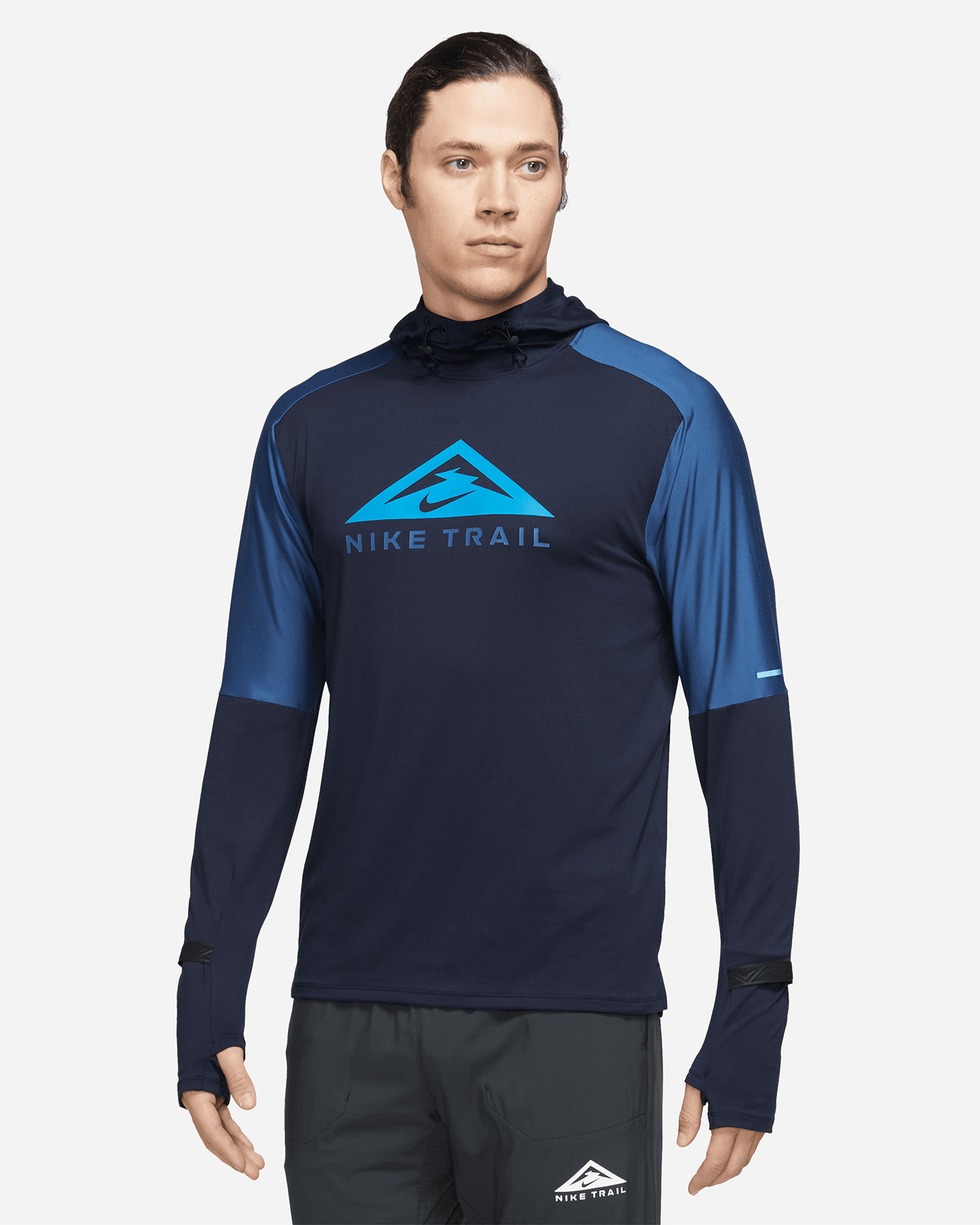 Maglia running NIKE DRI FIT TRAIL HOOD GPX TRAIL RUN M - Blu - 0 | Cisalfa Sport