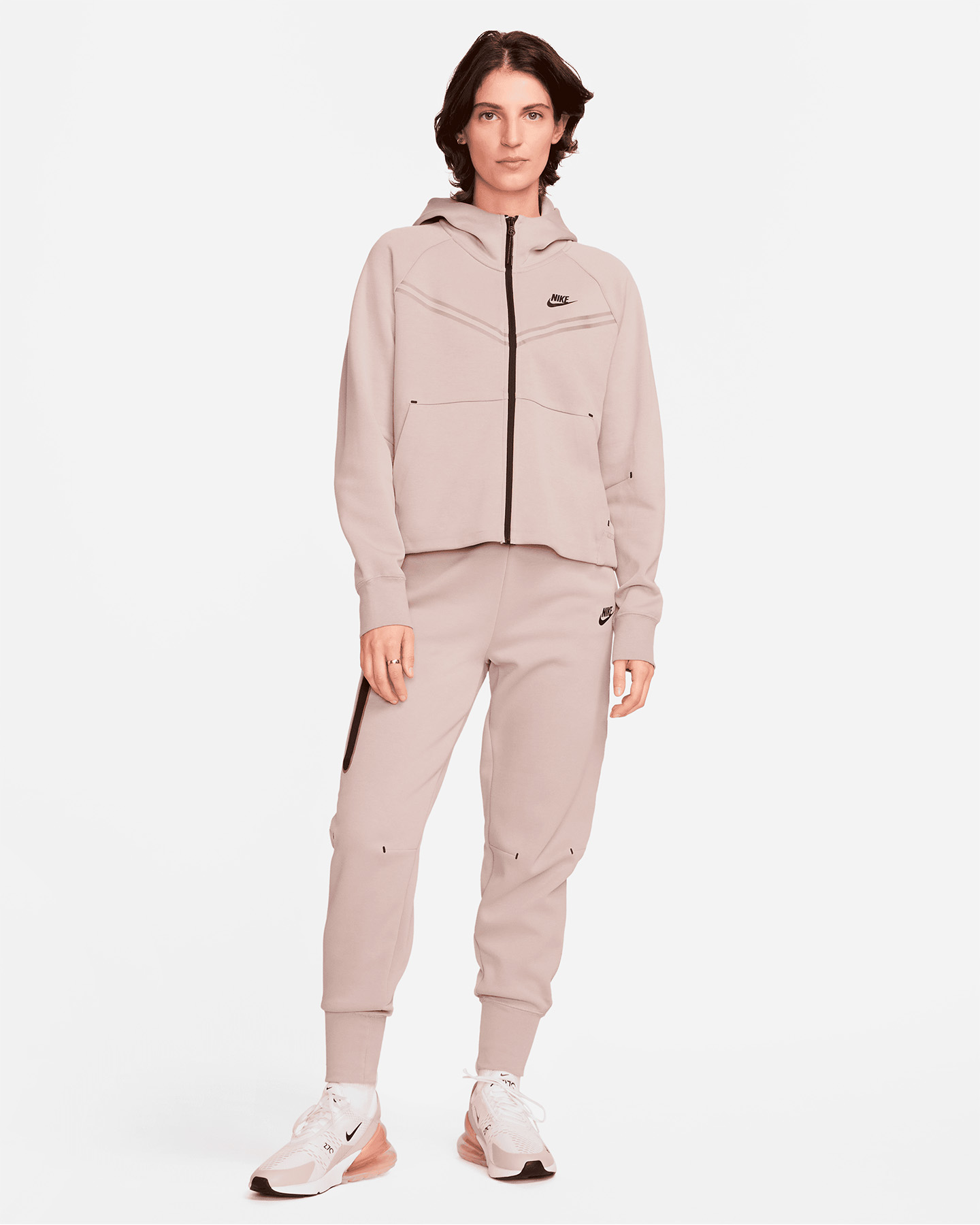 Felpa NIKE DOUBLE TECH FLEECE W - Beige - 5 | Cisalfa Sport