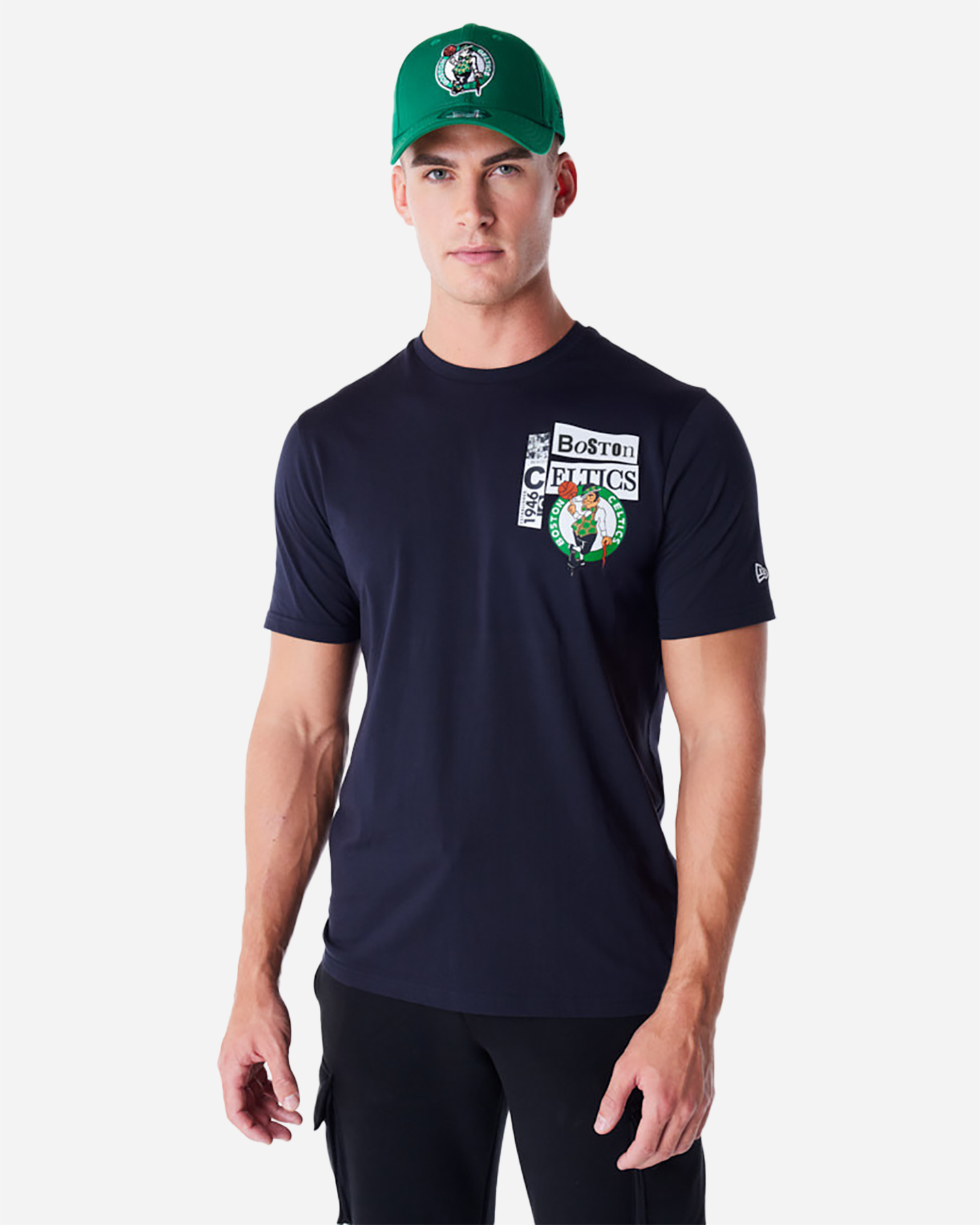 T shirt nba NEW ERA NEWSPAPER CELTICS M - Blu Navy - 0 | Cisalfa Sport