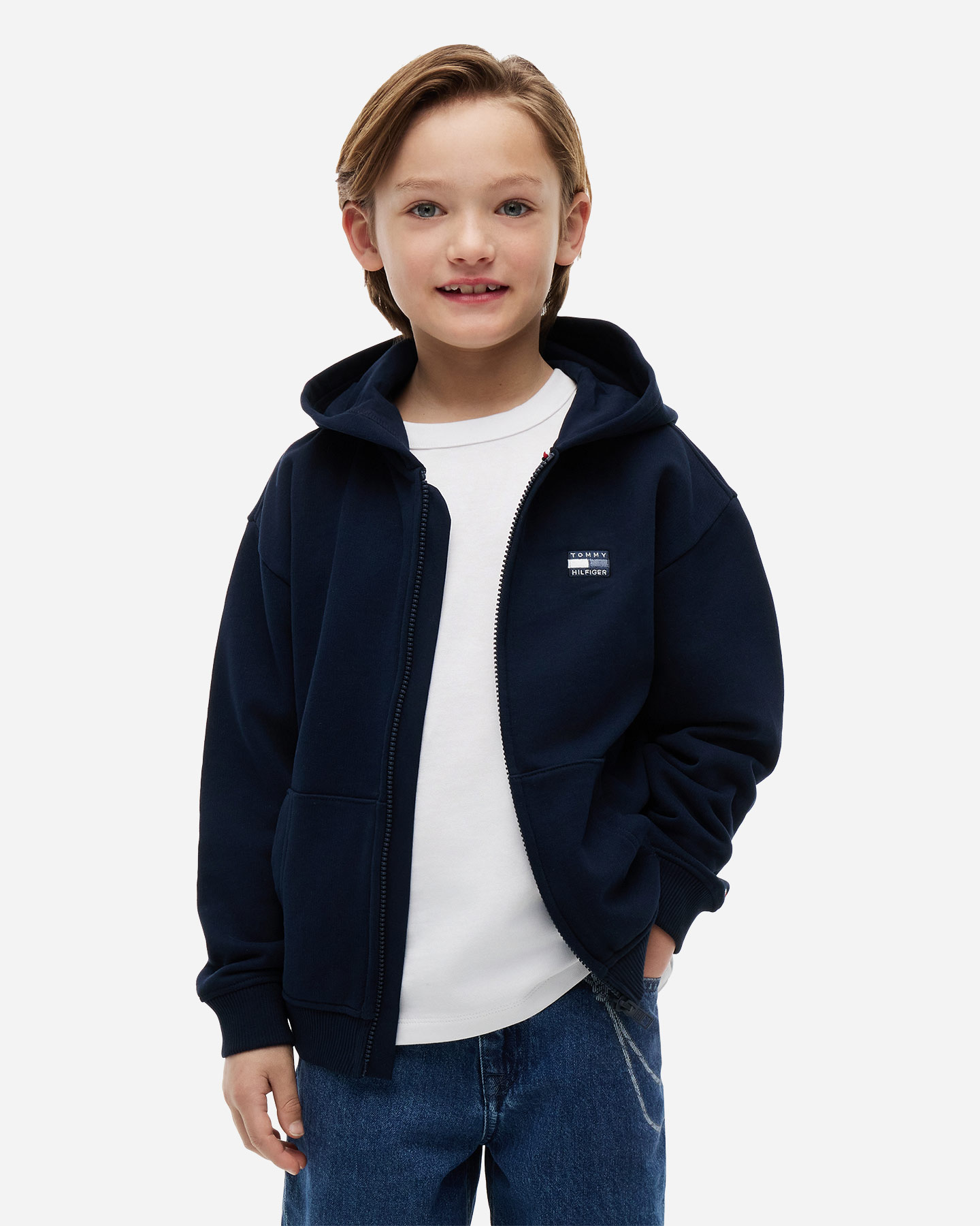 Felpa TOMMY HILFIGER CHEST FLAG JR - Blu - 1 | Cisalfa Sport