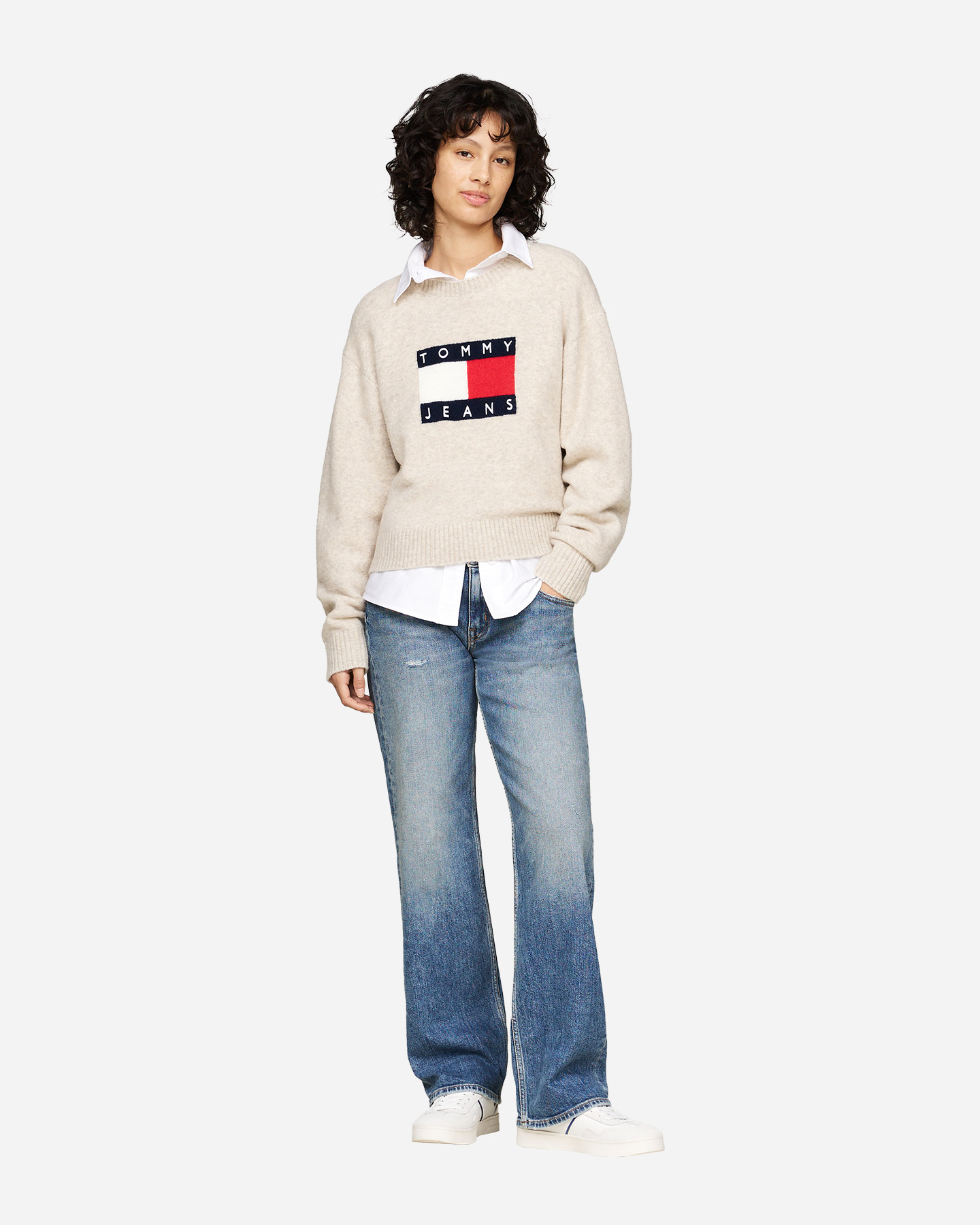 Maglione TOMMY HILFIGER FLAG W - Beige - 2 | Cisalfa Sport