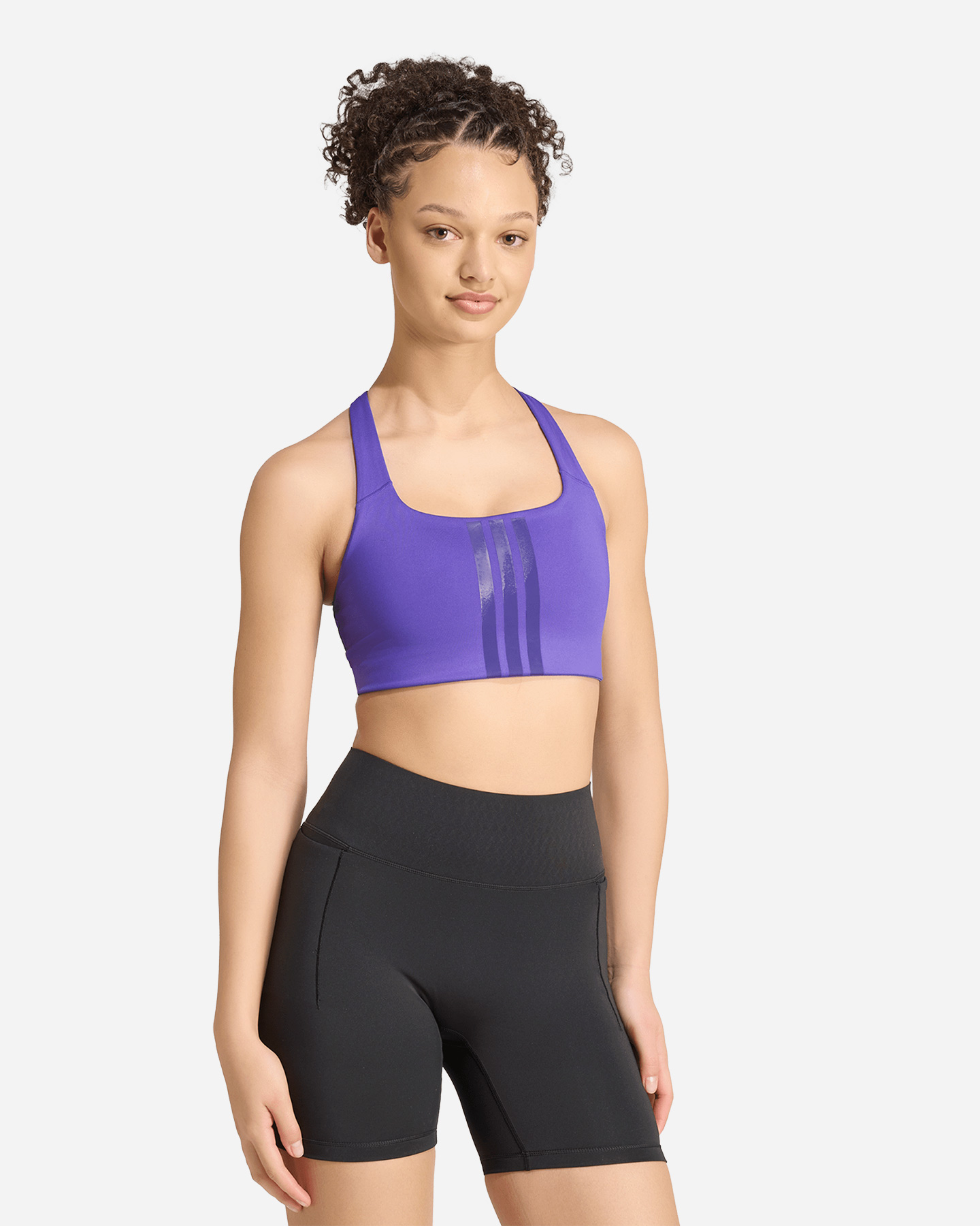 Bra training ADIDAS OPTIME 3STRIPES W - Viola - 2 | Cisalfa Sport