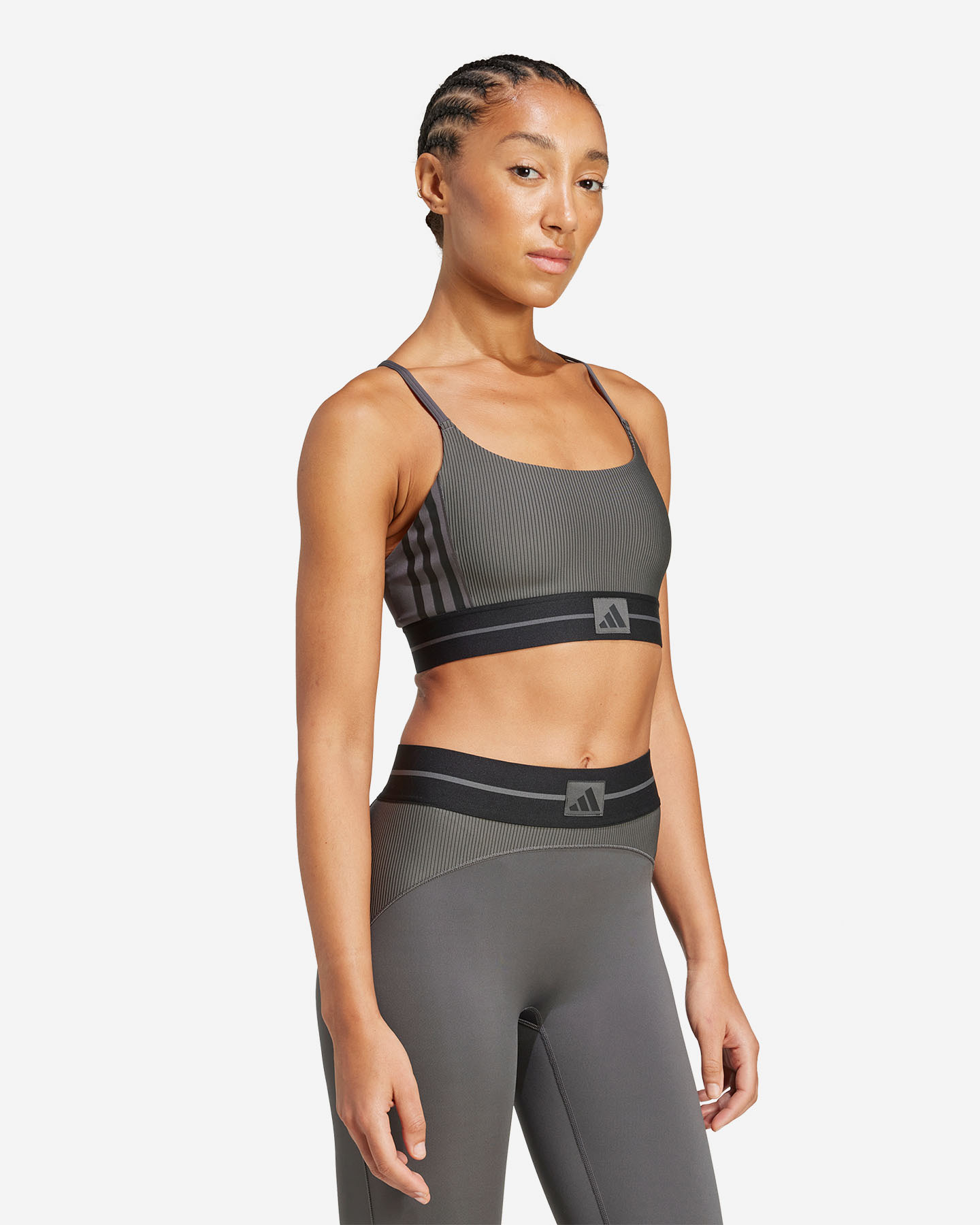 Bra training ADIDAS HYG RIB W - Grigio - 4 | Cisalfa Sport