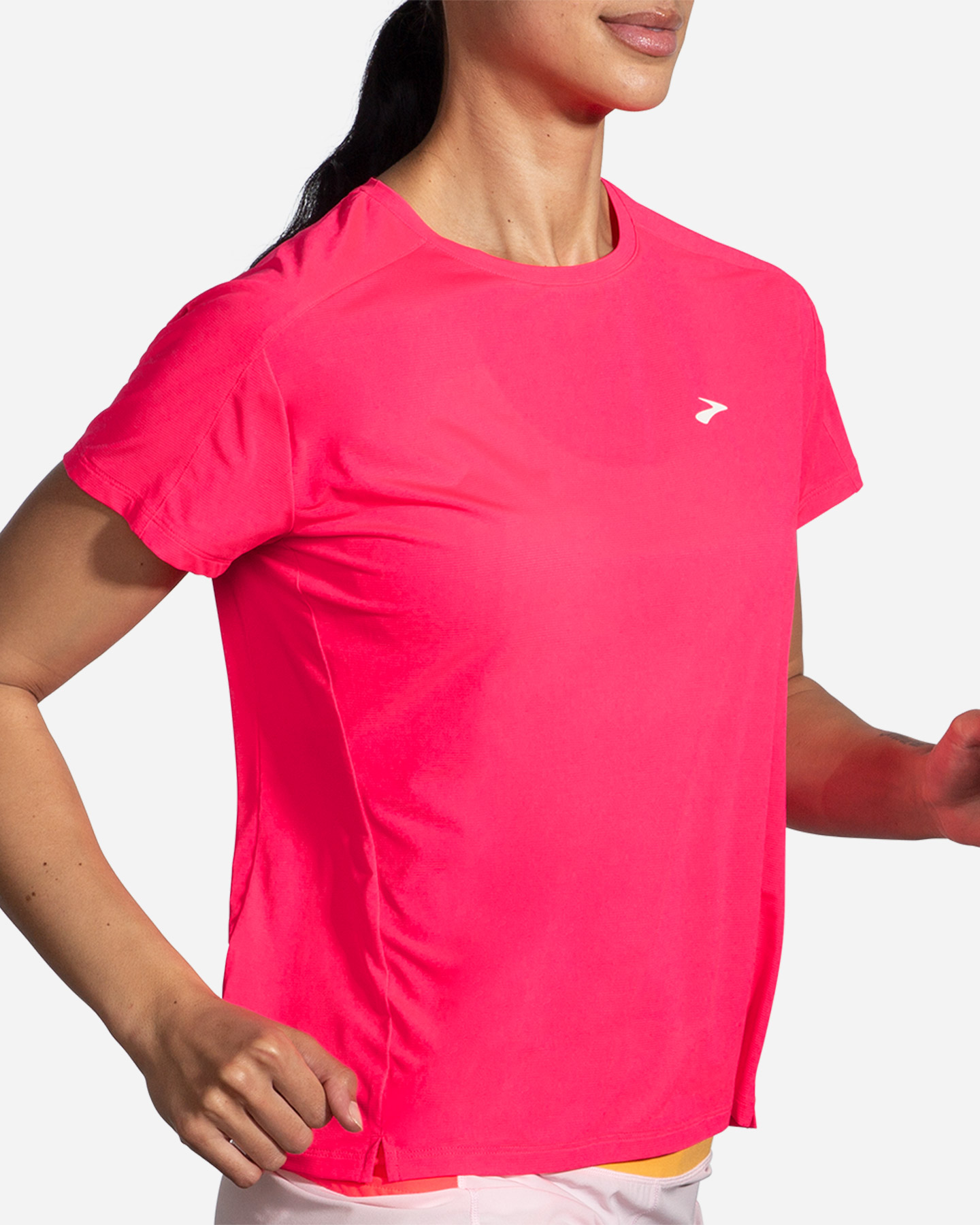 T-shirt running BROOKS SPRINT FREE SHORT SLEEVE 2.0 W - Rosa - 3 | Cisalfa Sport
