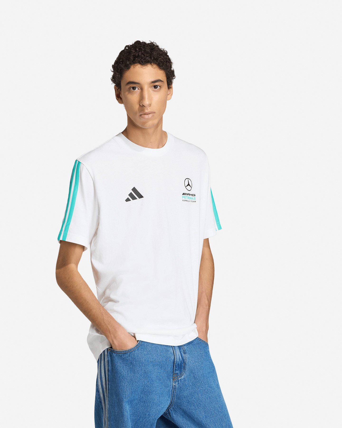 T-shirt ADIDAS TEAM DNA MERCEDES BIG LOGO M - Bianco - 3 | Cisalfa Sport