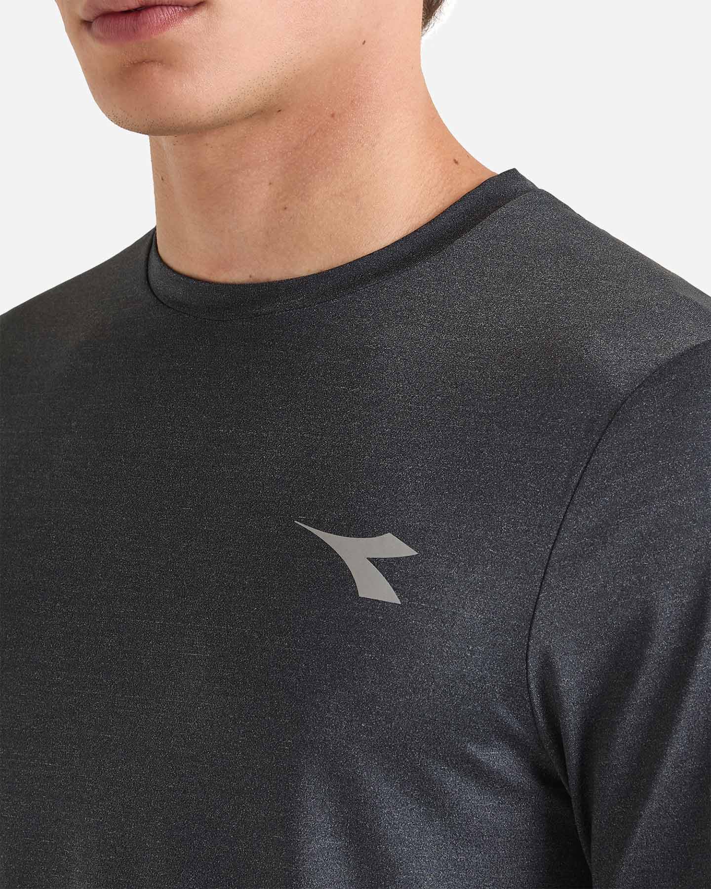 T-shirt running DIADORA TECH RUN CREW M - Nero - 3 | Cisalfa Sport