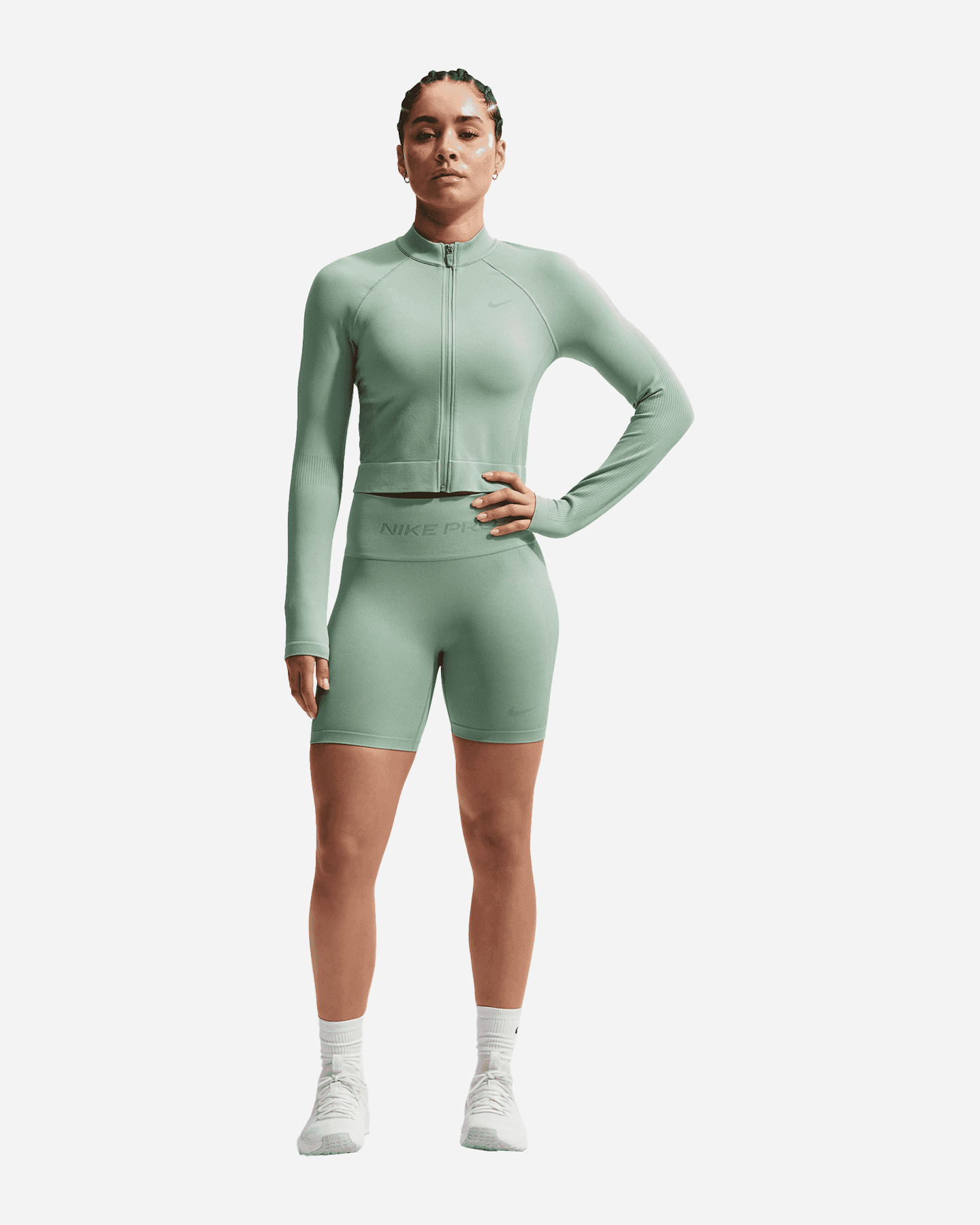 Short training NIKE SEAMLESS 5IN W - Verde - 1 | Cisalfa Sport