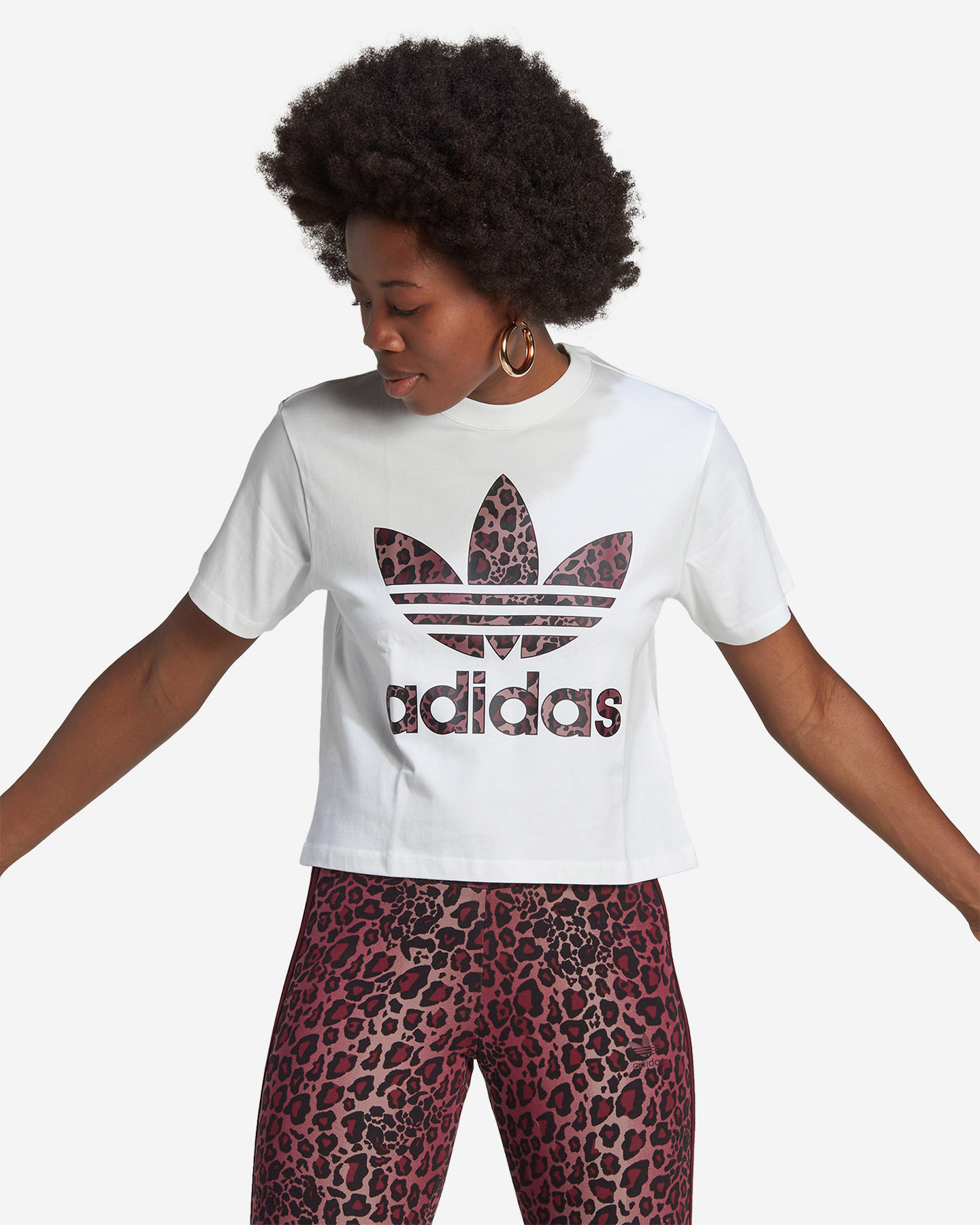 T-shirt ADIDAS ORGINALS TREFOIL ANIMALIER W - Bianco - 1 | Cisalfa Sport