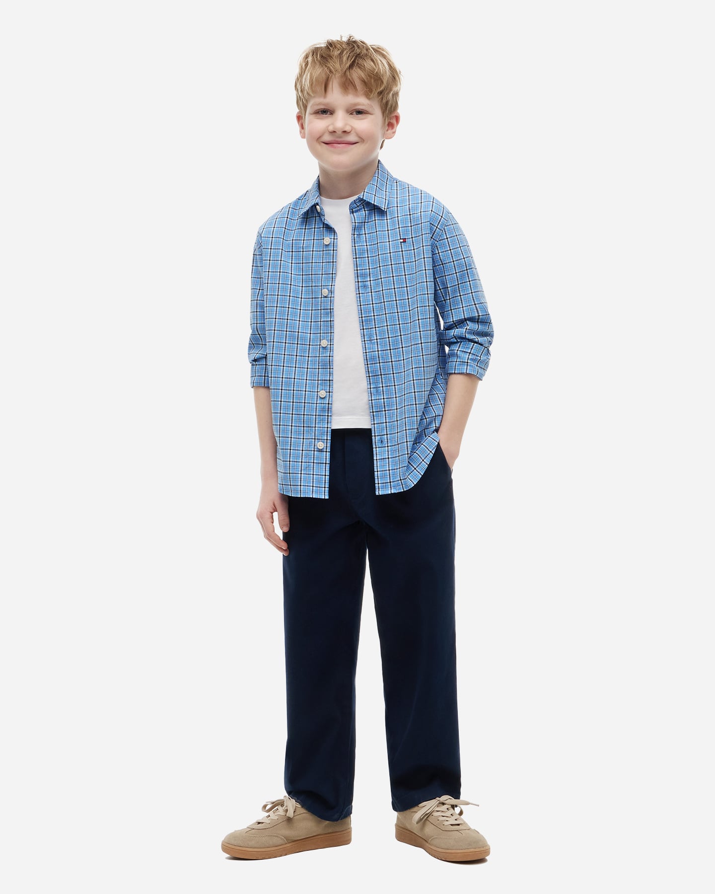 Pantalone TOMMY HILFIGER SOFT TWILL PULL ON JR - Blu - 4 | Cisalfa Sport