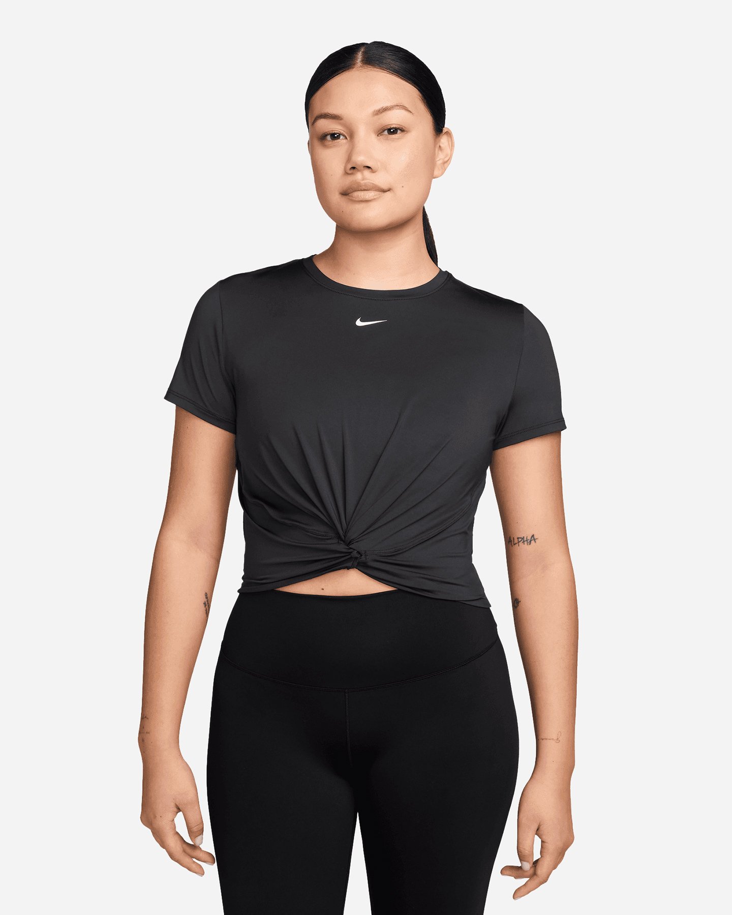 T-shirt training NIKE DRI FIT ONE CLASSIC SMALL LOGO CROP W - Nero - 0 | Cisalfa Sport
