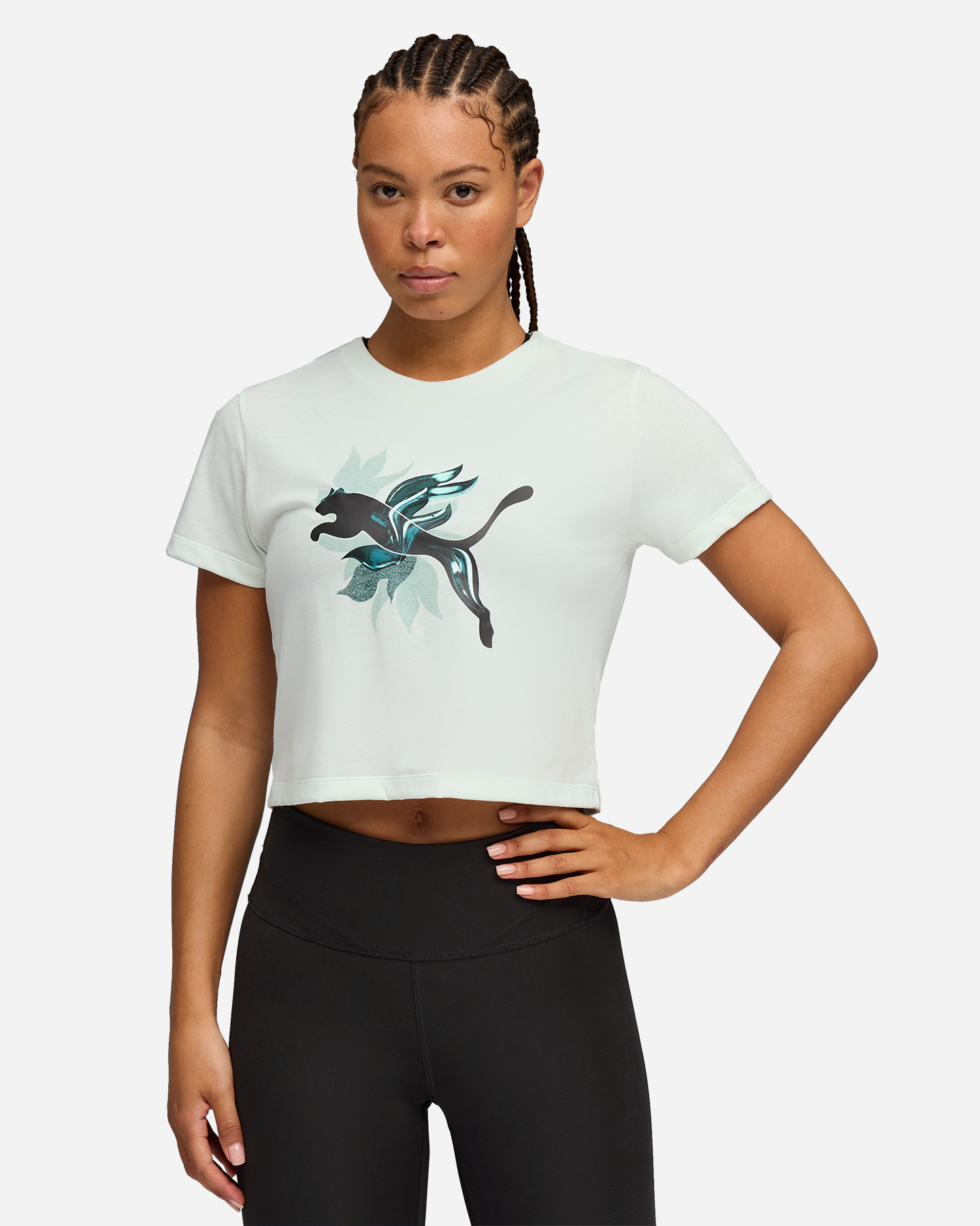 T-shirt training PUMA CROP CONCEPT W - Verde - 2 | Cisalfa Sport