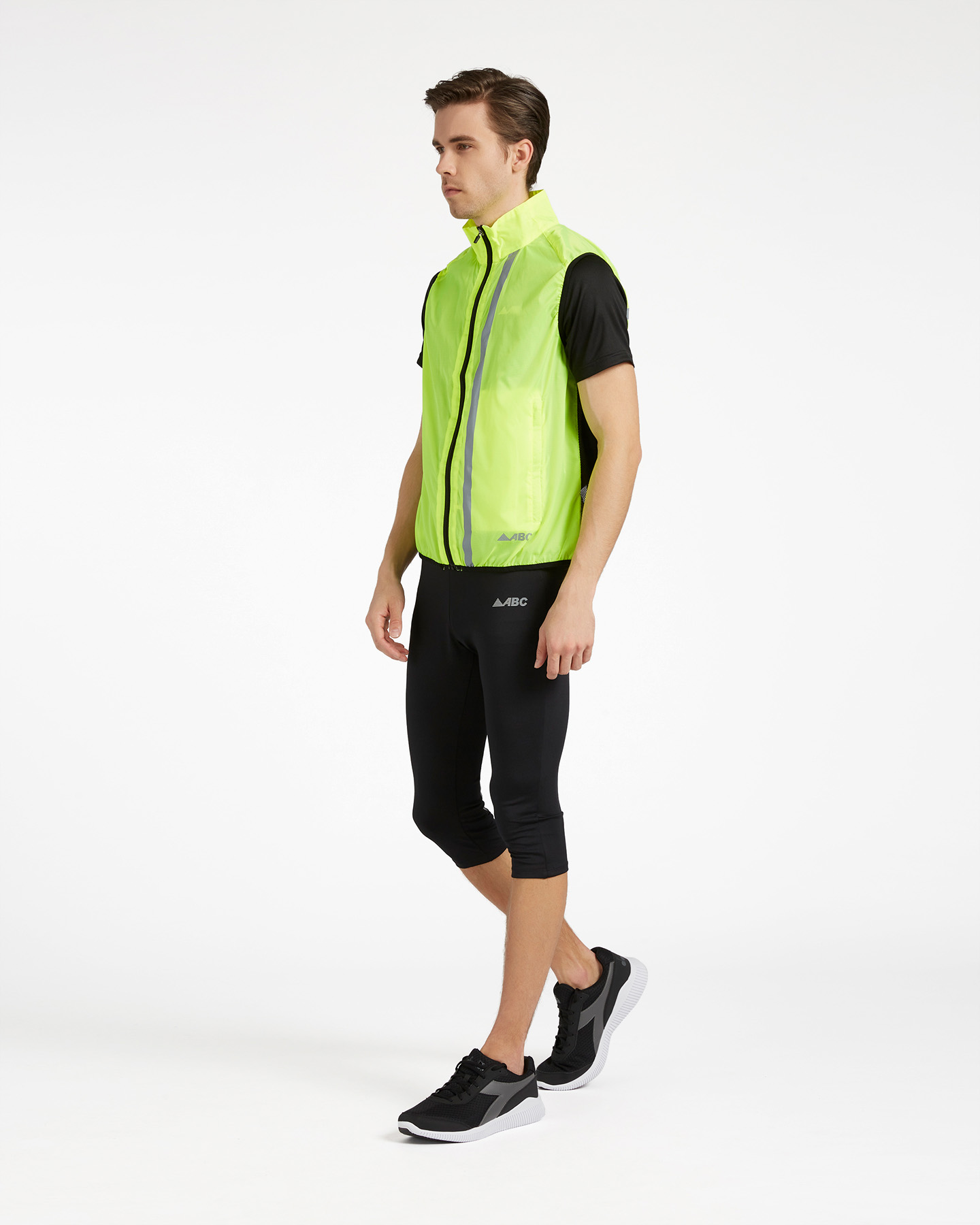 Giacca running ABC RUN VEST PACKABLE M - Giallo - 3 | Cisalfa Sport