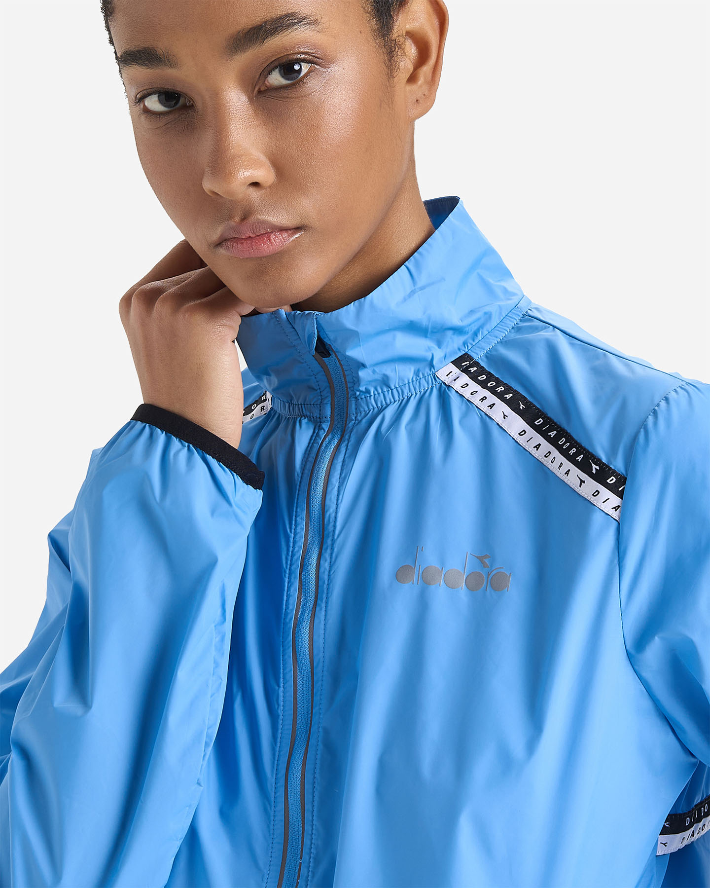 Giacca running DIADORA PACKABLE WIND W - Azzurro - 4 | Cisalfa Sport