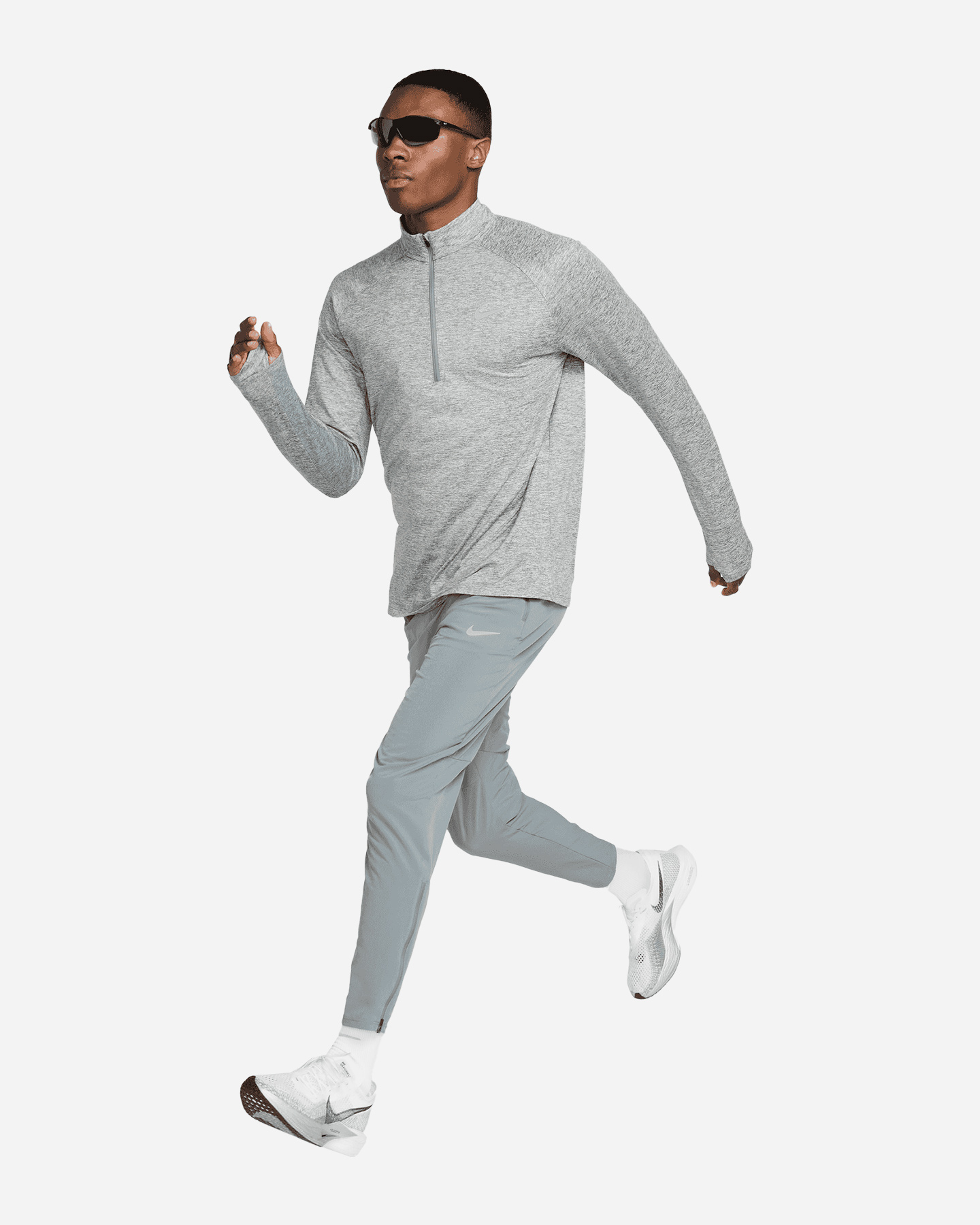 Maglia running NIKE DRI FIT STRIDE MIDLAYER LS M - Argento - 2 | Cisalfa Sport