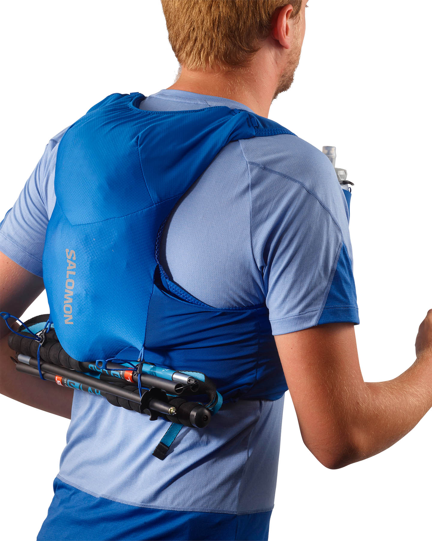 Zaino trail running SALOMON ADV SKIN 5 WITH FLASKS  - Blu - 3 | Cisalfa Sport