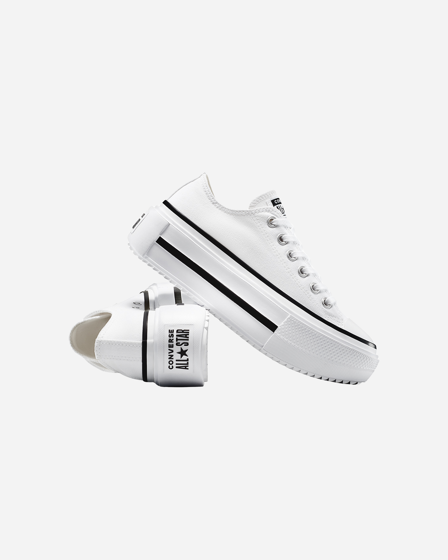 Scarpe sneakers CONVERSE CHUCK TAYLOR ALL STAR LIFT DOUBLE STACK OX W - Bianco - 2 | Cisalfa Sport