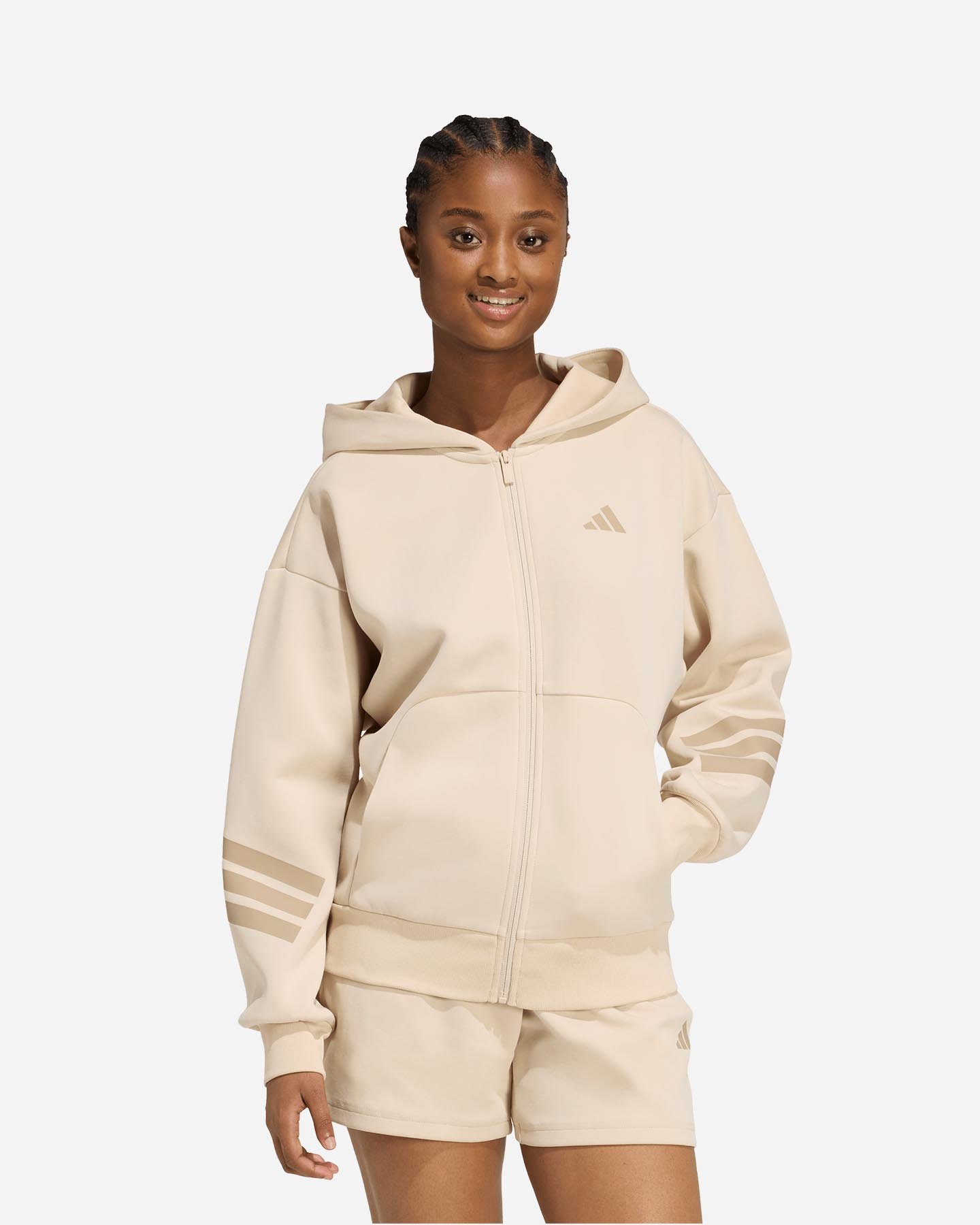 Felpa ADIDAS FUTURE ICONS 3STRIPES W - Beige - 1 | Cisalfa Sport